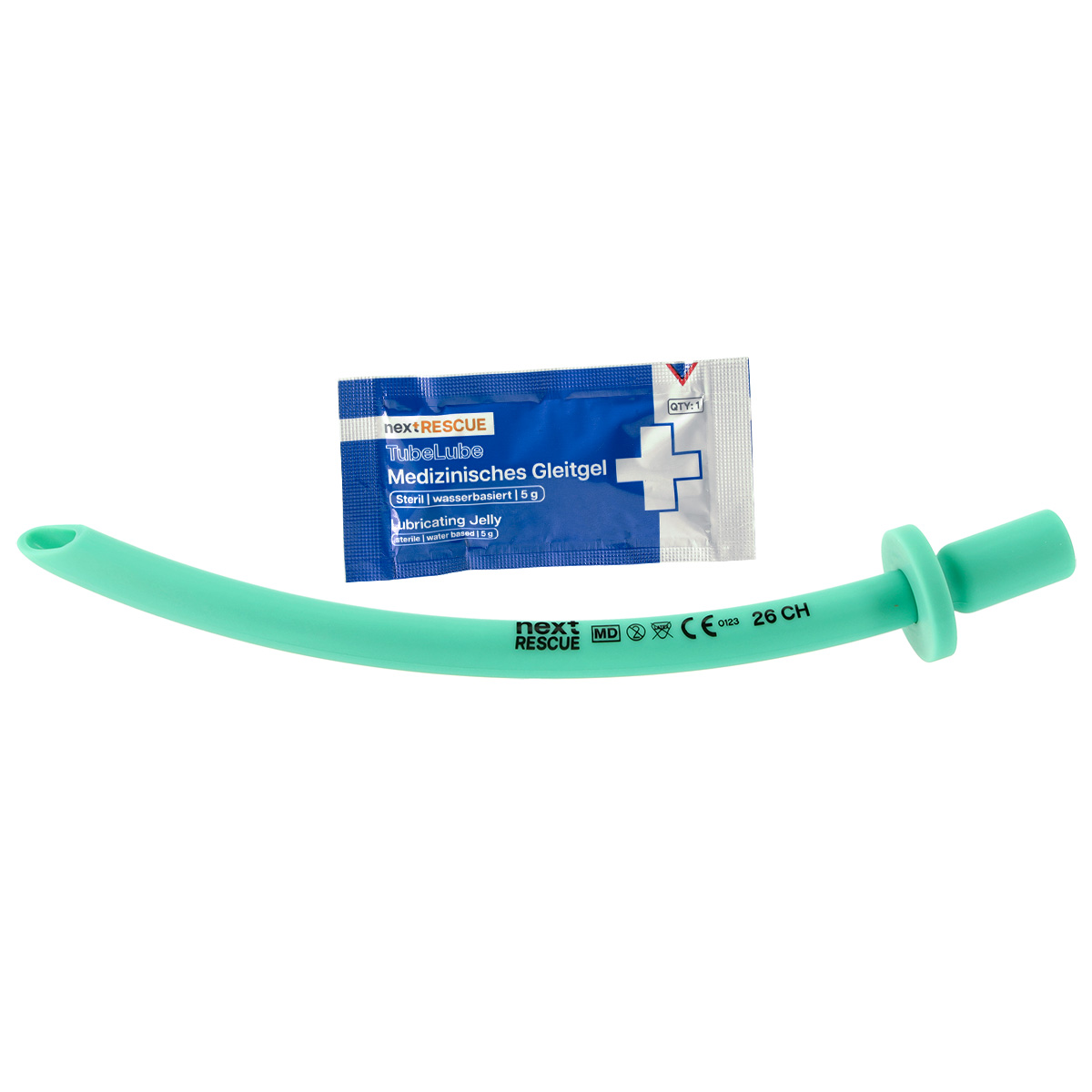 nextRESCUE® NasoAir Silikon Nasopharyngealtubus mit Gleitgel | Größe: CH 26 / O.D. 8.7 | Packung á 1 Stück