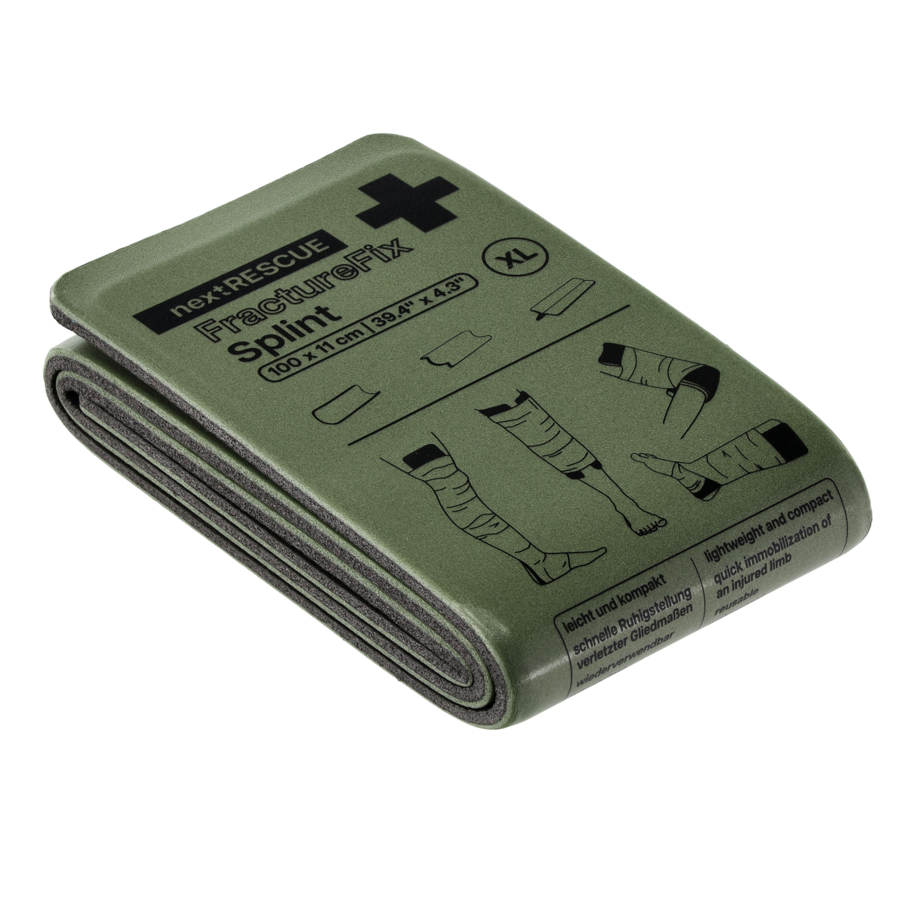 nextRESCUE® FractureFix tactical Splintschiene | Ausführung: X-Large / gefaltet | Farbe: Oliv