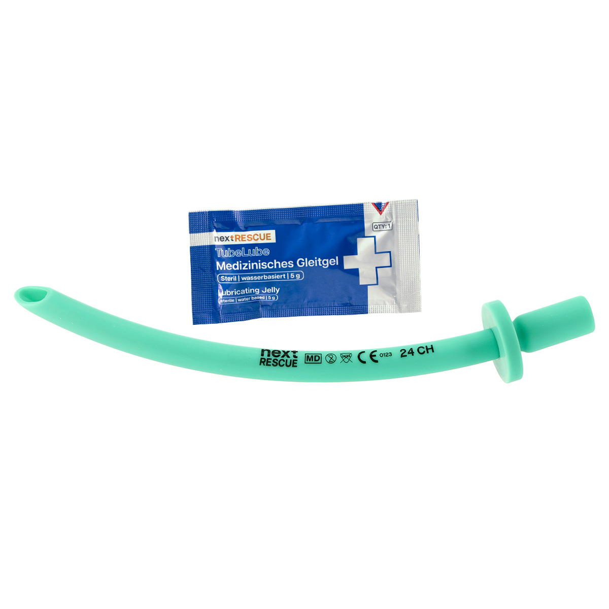 nextRESCUE® NasoAir Silikon Nasopharyngealtubus mit Gleitgel | Größe: CH 24 / O.D. 8.0 | Packung á 1 Stück