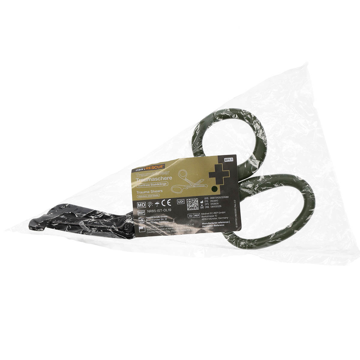 nextRESCUE® taktische Kleiderschere / Traumaschere | Farbe: Oliv