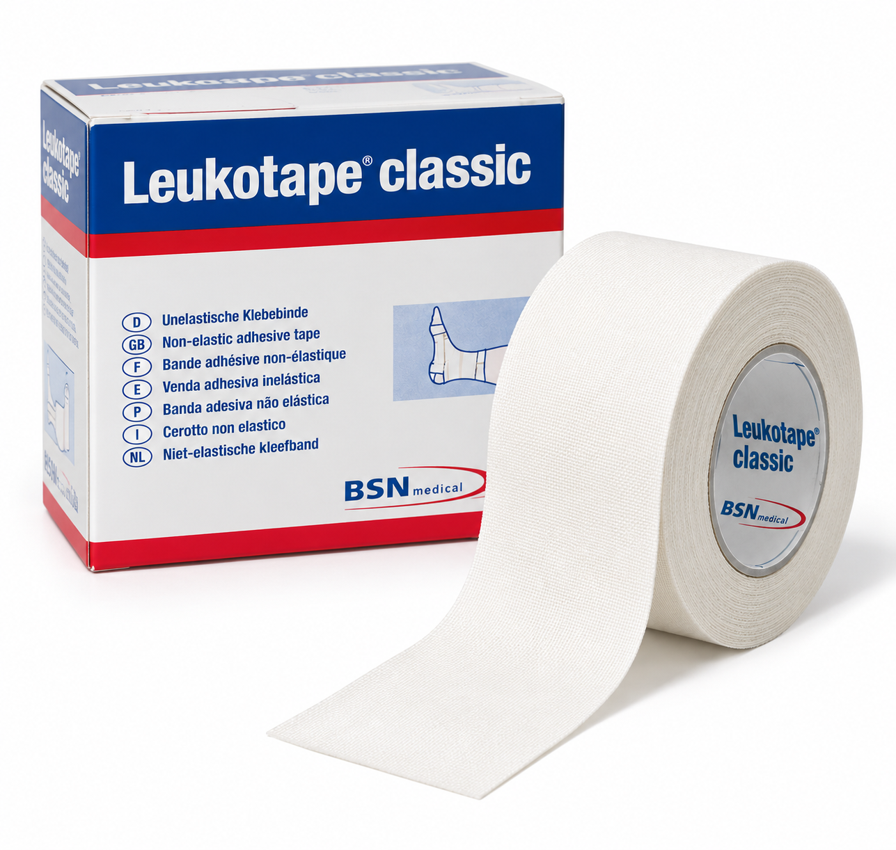 BSN medical® Leukotape® classic | Größe: 10 m x 2,00 cm | Farbe: Weiß | Packung á 1 Rolle