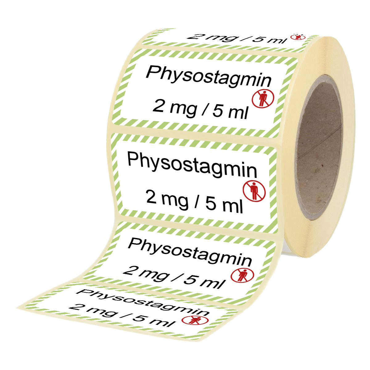 Übungsmedikamente® Physostigmin 2 mg / 5 ml - Etiketten für Brechampullen 100 Etiketten