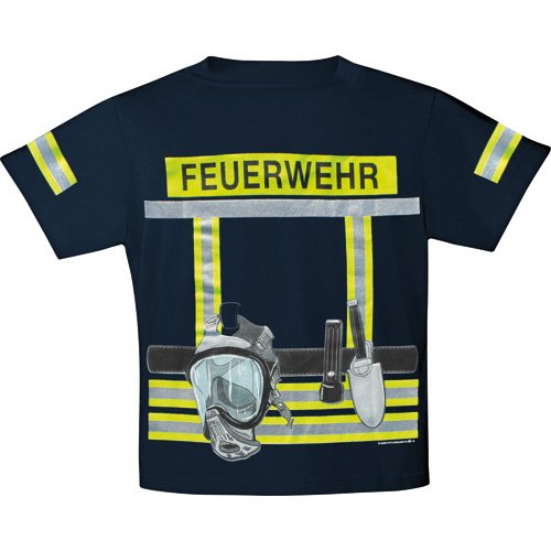 MeierTec Kinder-T-Shirt Feuerwehr - Größe: 110 / 116 (5-6 Jahre)