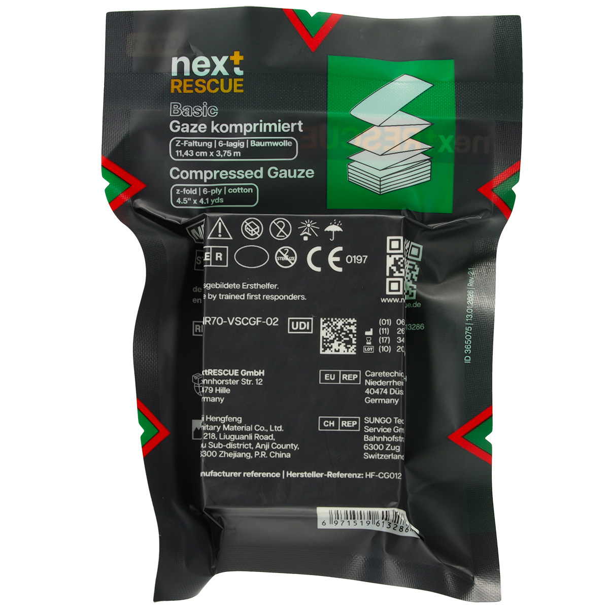 nextRESCUE® Basic Komprimierte Gaze / Compressed Gauze / Z-folded
