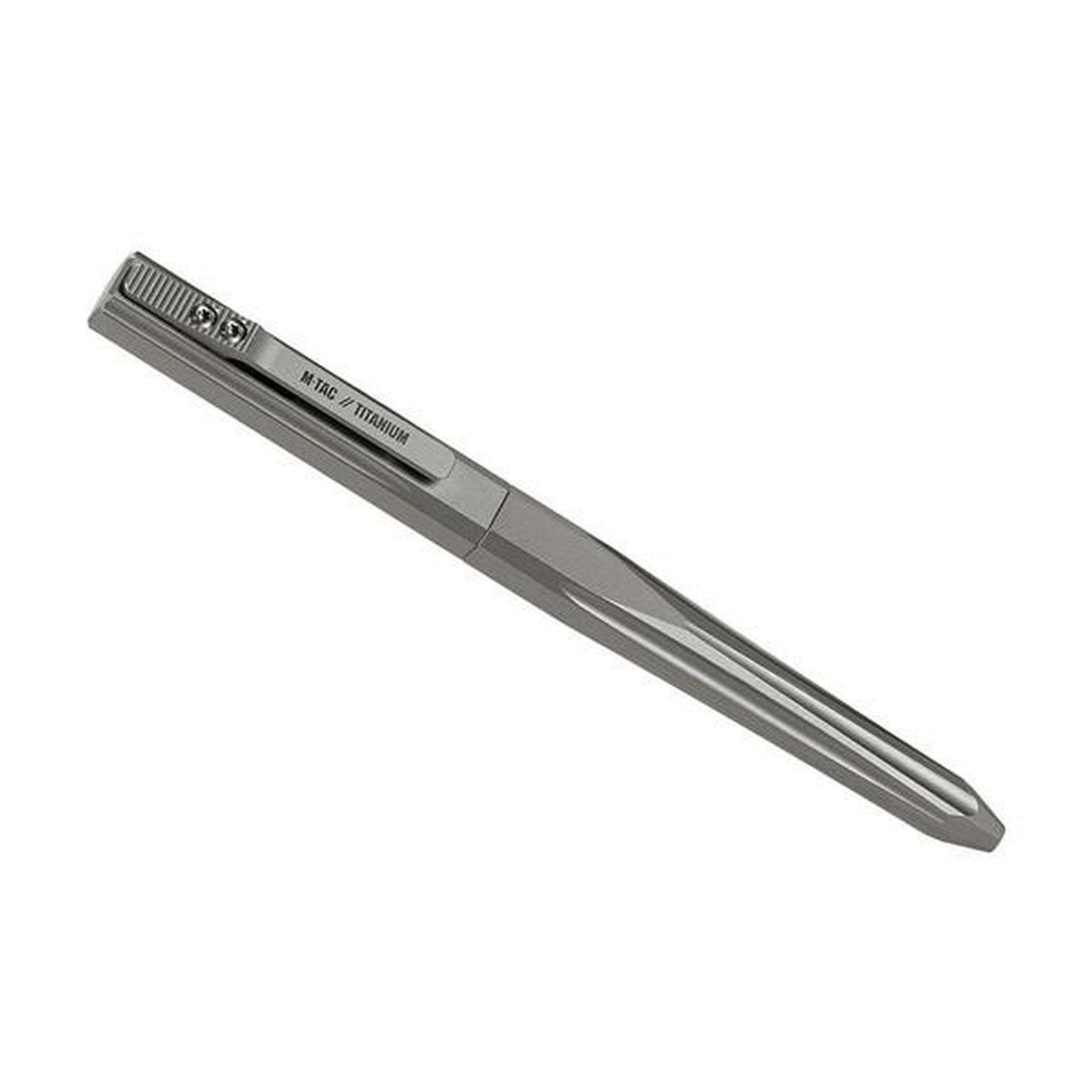M-TAC® Tactical Pen / Titan Kugelschreiber mit Metallmine und Clip | Typ: 6 | Farbe: Silbergrau