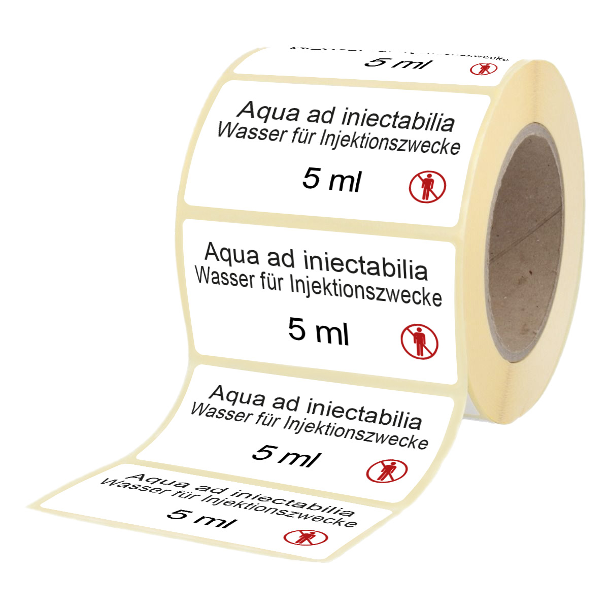 Übungsmedikamente® Aqua ad injectabilia 5 ml - Etiketten für Brechampullen 100 Etiketten