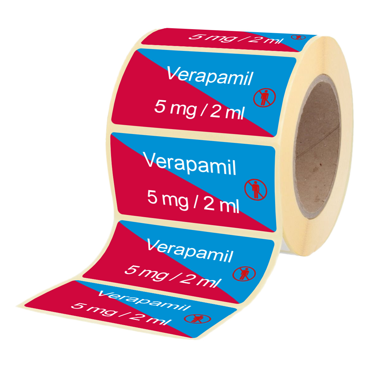 Übungsmedikamente® Verapamil 5 mg / 2 ml - Etiketten für Brechampullen 100 Etiketten