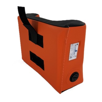 Schnitzler® Kopfkissen muldenförmig für Stollenwerk-Tragen | Klettverbindung | Farbe: Orange