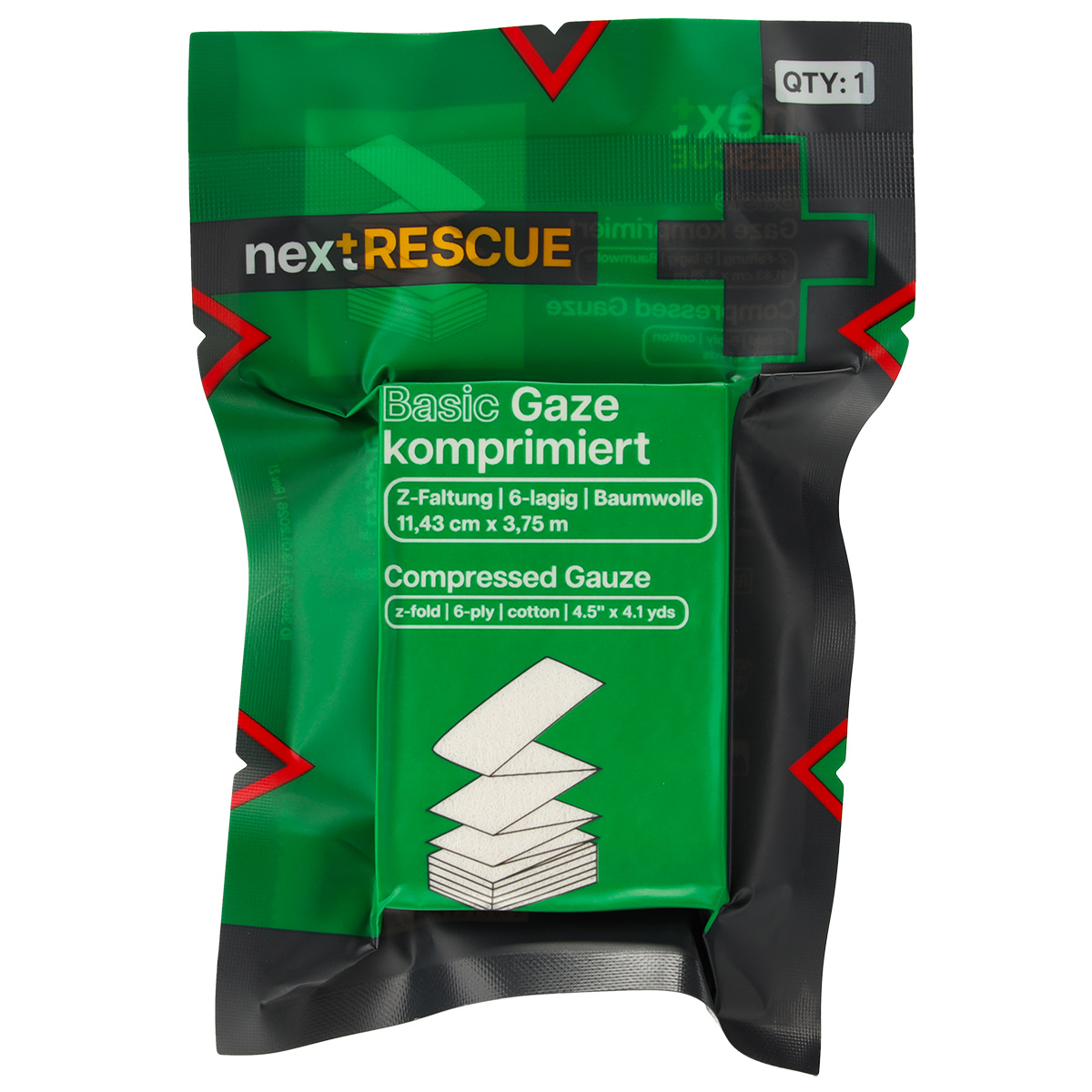 nextRESCUE® Basic Komprimierte Gaze / Compressed Gauze / Z-folded