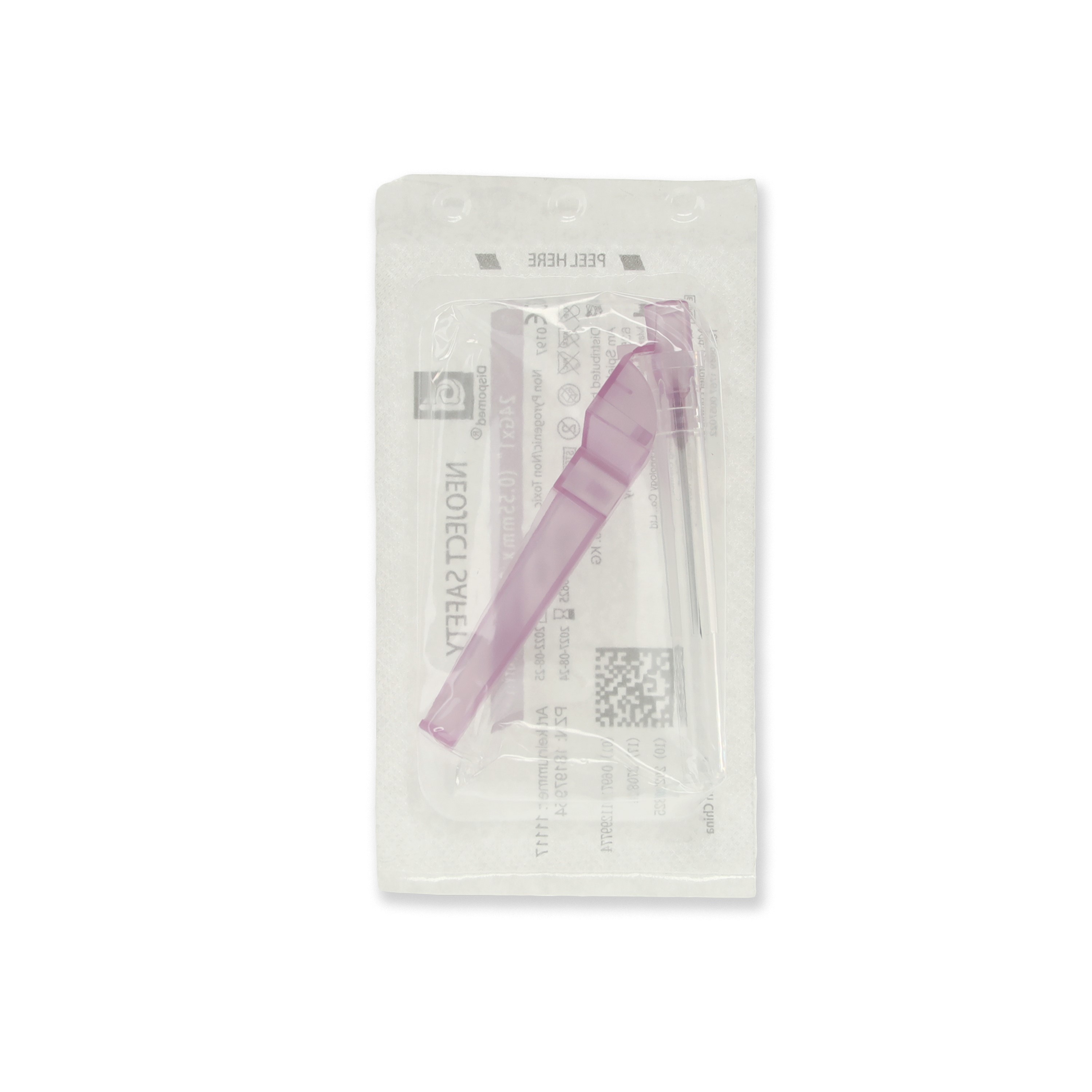 Dispomed® Neoject® Safety Kanülen 24G / 0,55 x 25 mm | Farbe: Rosa | Packung á 100 Stück