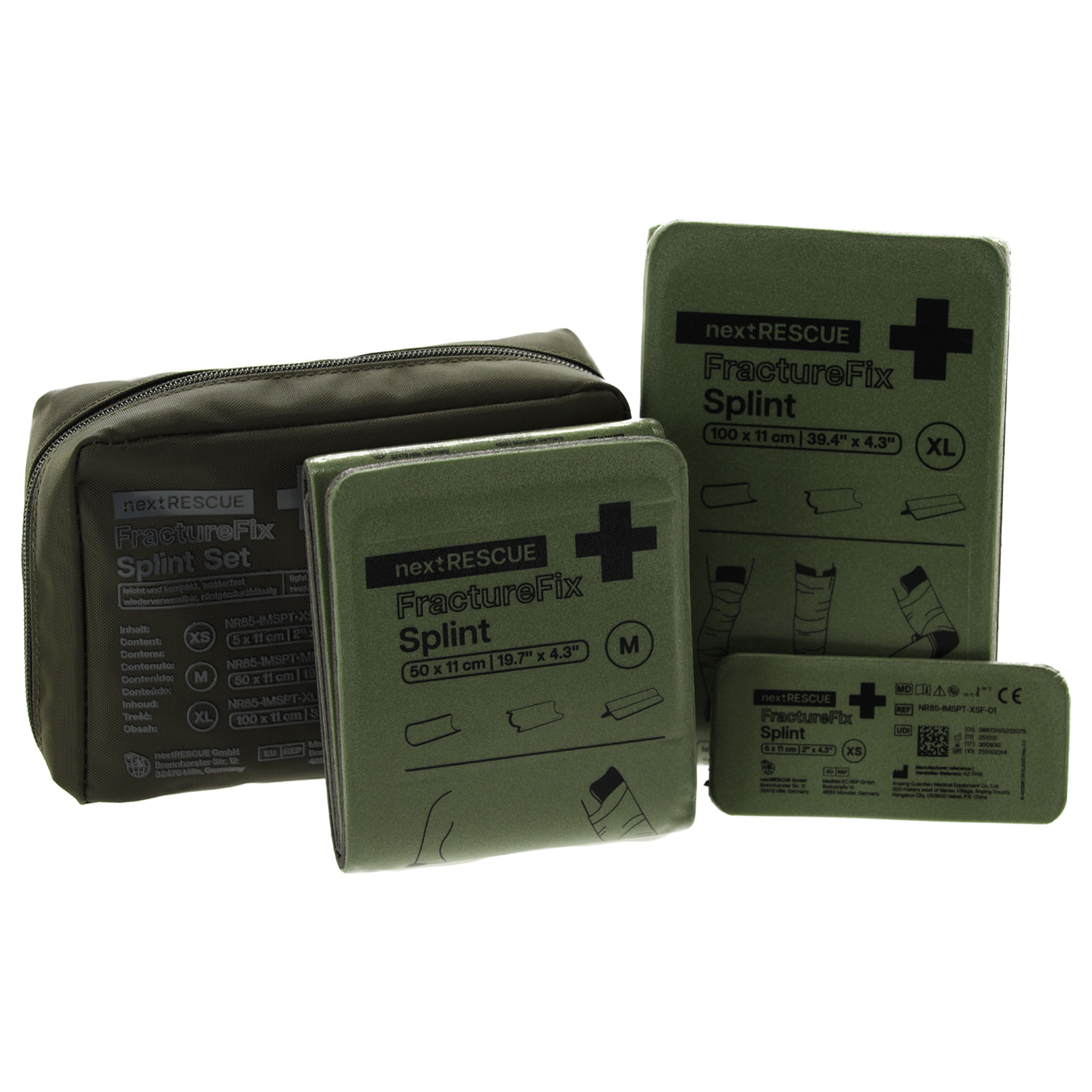 nextRESCUE® FractureFix tactical Splintschienen Set | Farbe: Oliv