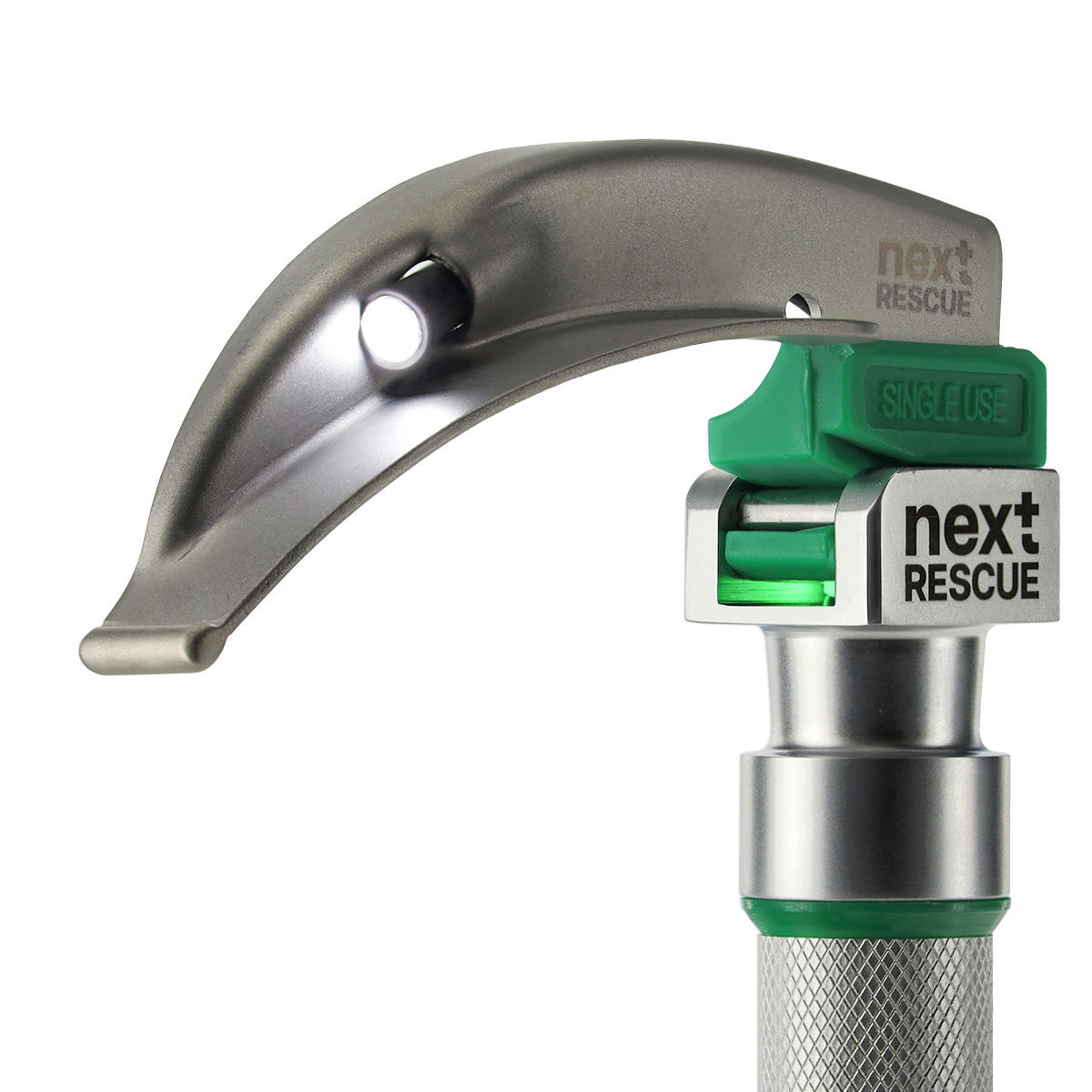nextRESCUE® AirGlow Laryngoskop Spatel F.O. Semi Metall | Einweg | Macintosh | Größe 2
