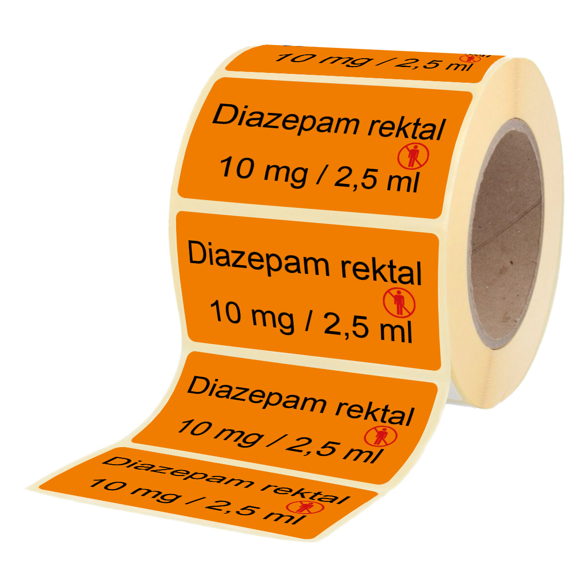 Übungsmedikamente® Diazepam rektal 10 mg / 2,5 ml - Etiketten für Rektiolen 100 Etiketten