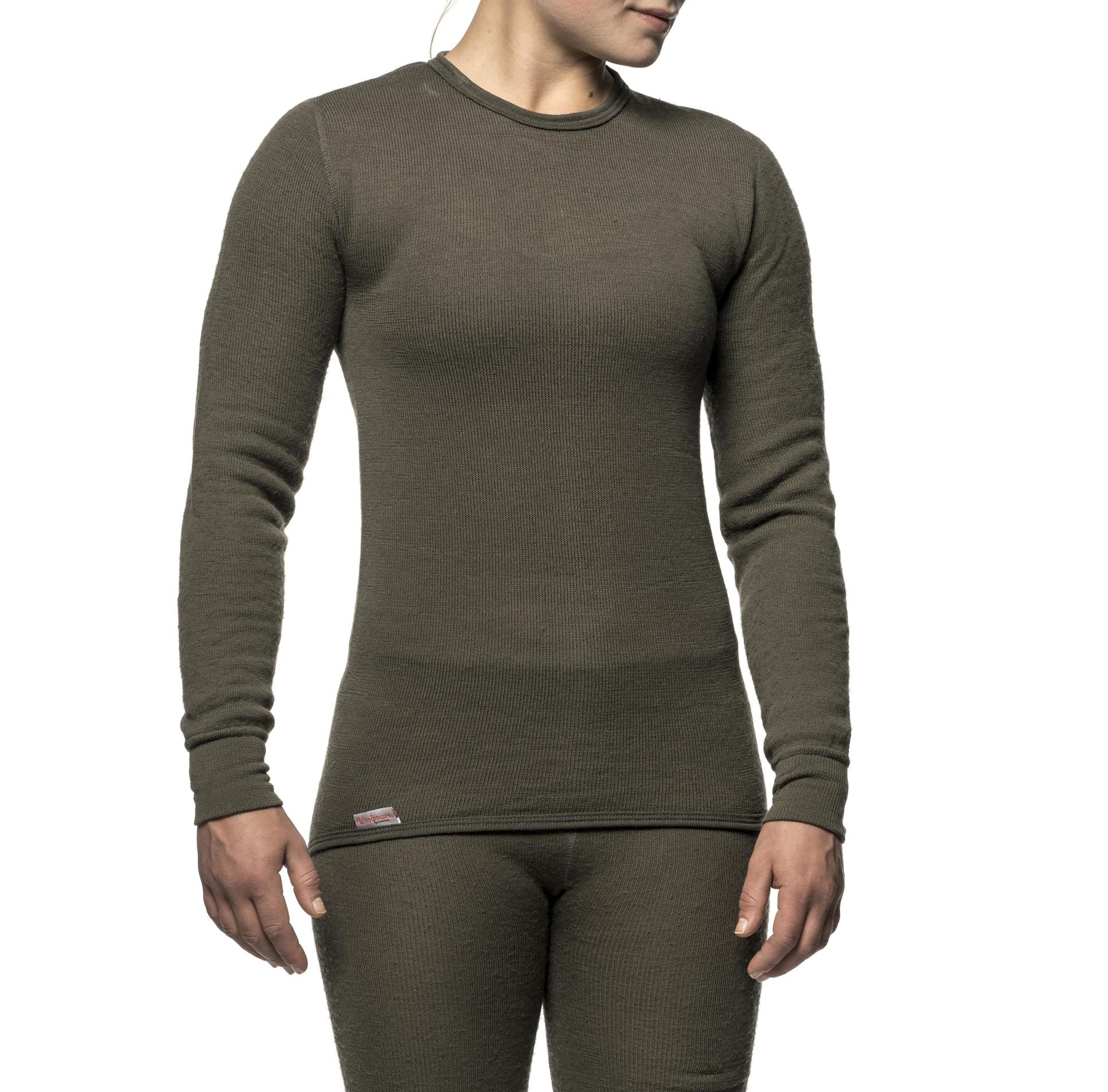 Woolpower® Crewneck 200 Langarmshirt aus Merinowolle | Farbe: Pine Green | Größe: XL