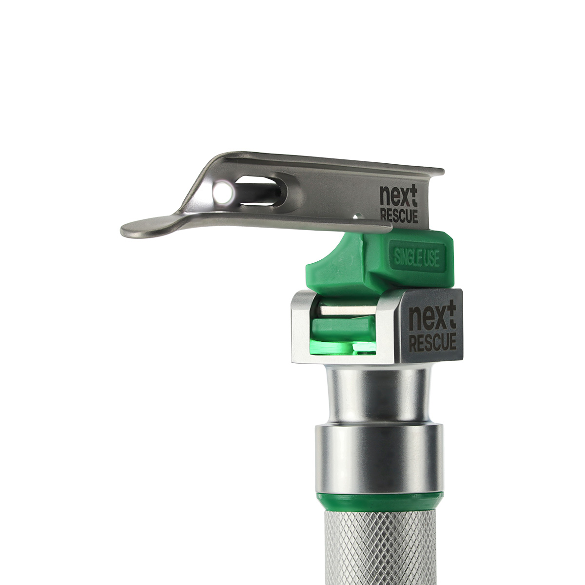 nextRESCUE® AirGlow Laryngoskop Spatel F.O. Semi Metall | Einweg | Miller | Größe 1