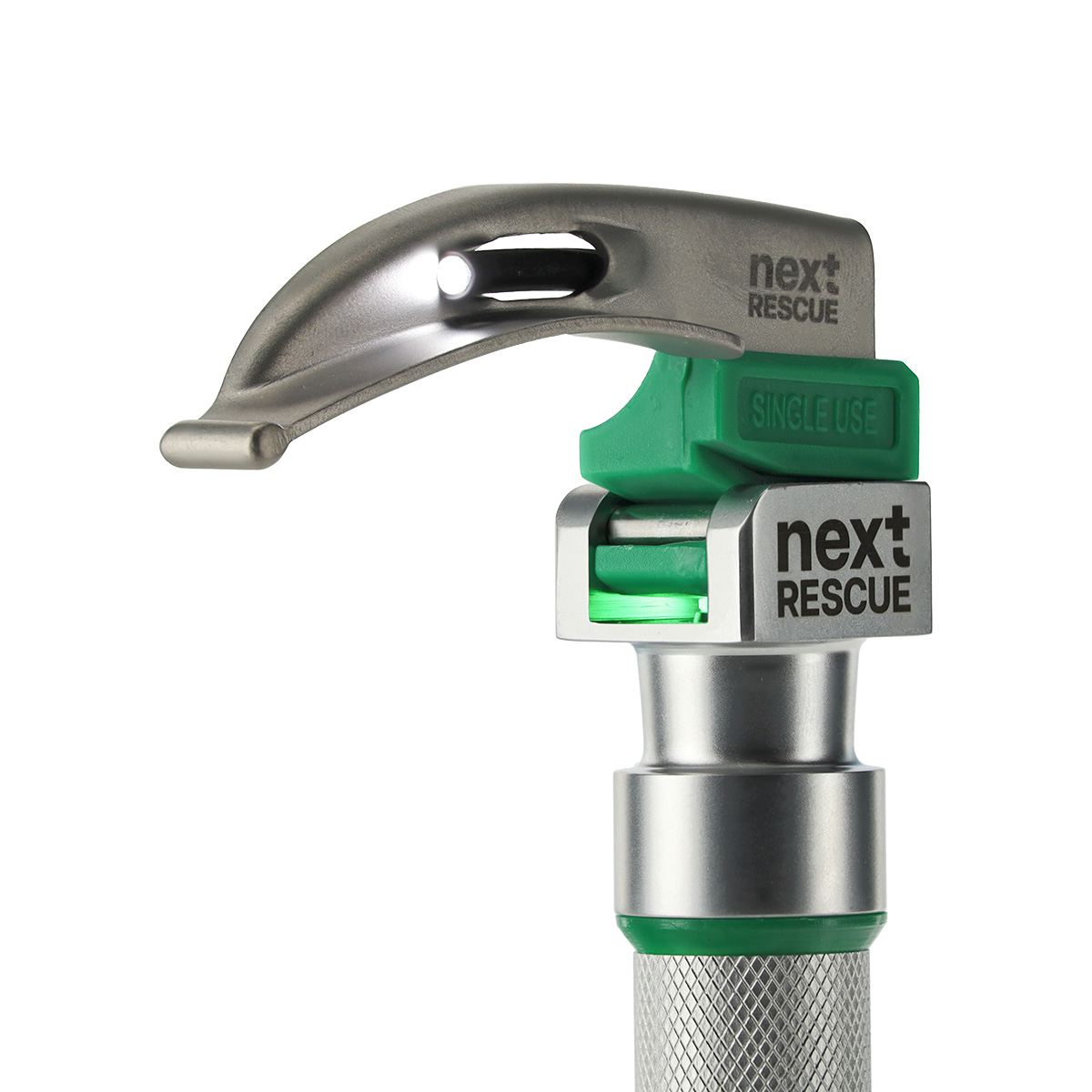 nextRESCUE® AirGlow Laryngoskop Spatel F.O. Semi Metall | Einweg | Macintosh | Größe 0