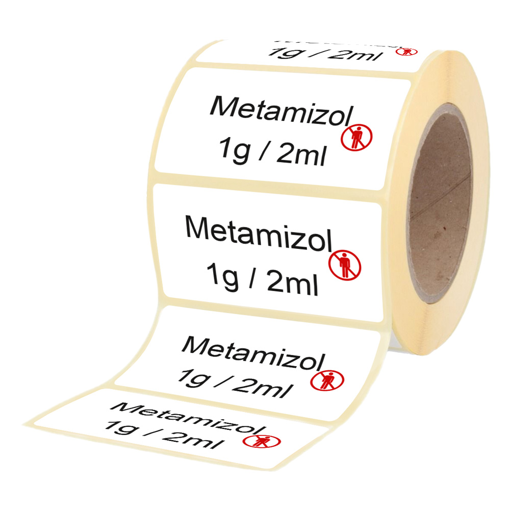 Übungsmedikamente® Metamizol 1 g / 2 ml - Etiketten für Brechampullen 100 Etiketten