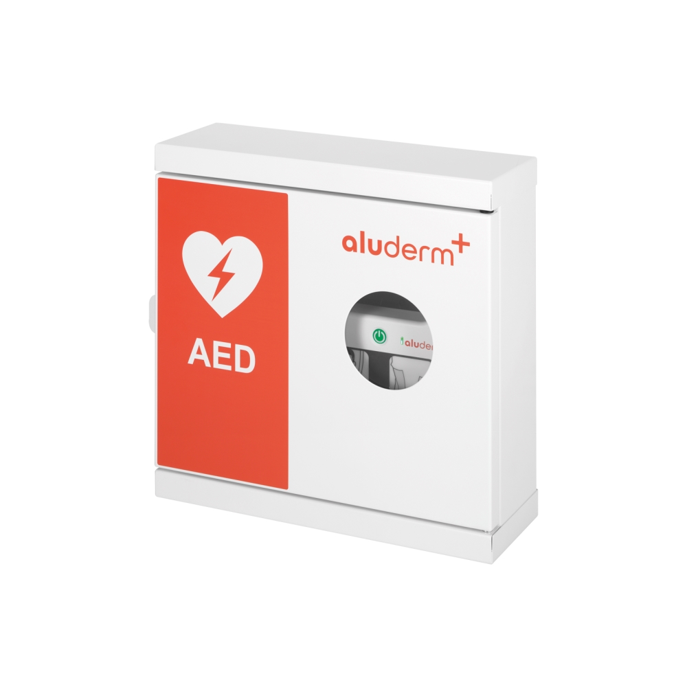 aluderm+® AED Wandschrank inkl. Alarmsicherung | Größe: S