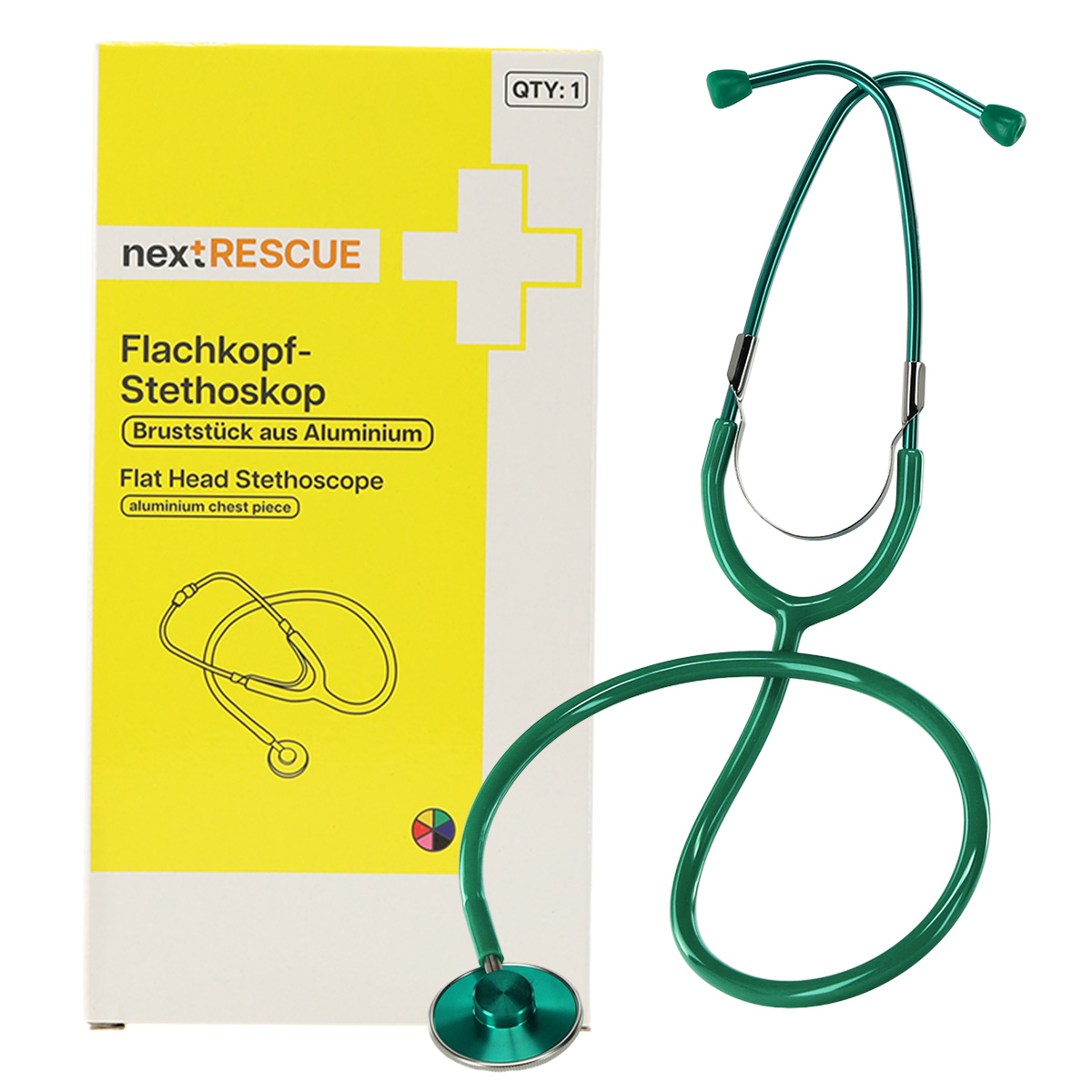 nextRESCUE® Standard Schwestern Stethoskop für Erwachsene | Farbe: Green