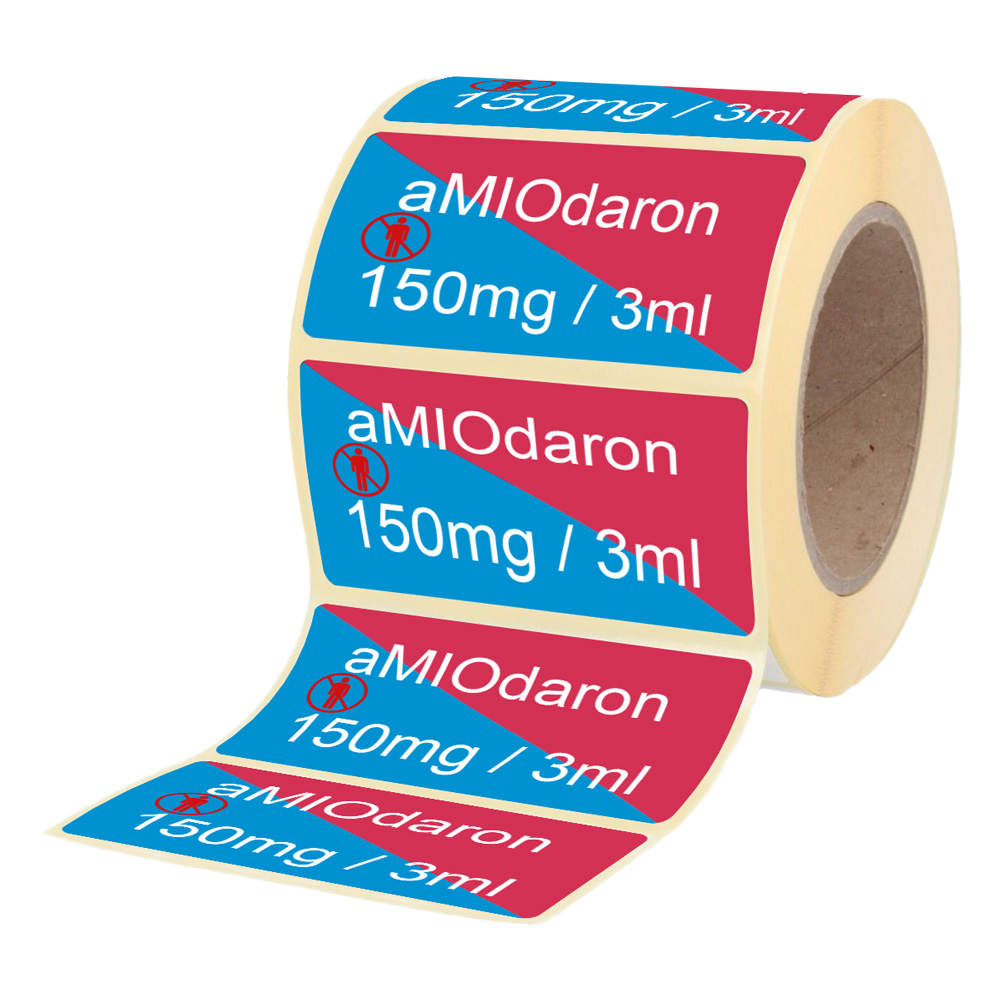 Übungsmedikamente® Amiodaron 150 mg / 3 ml - Etiketten für Brechampullen 100 Etiketten