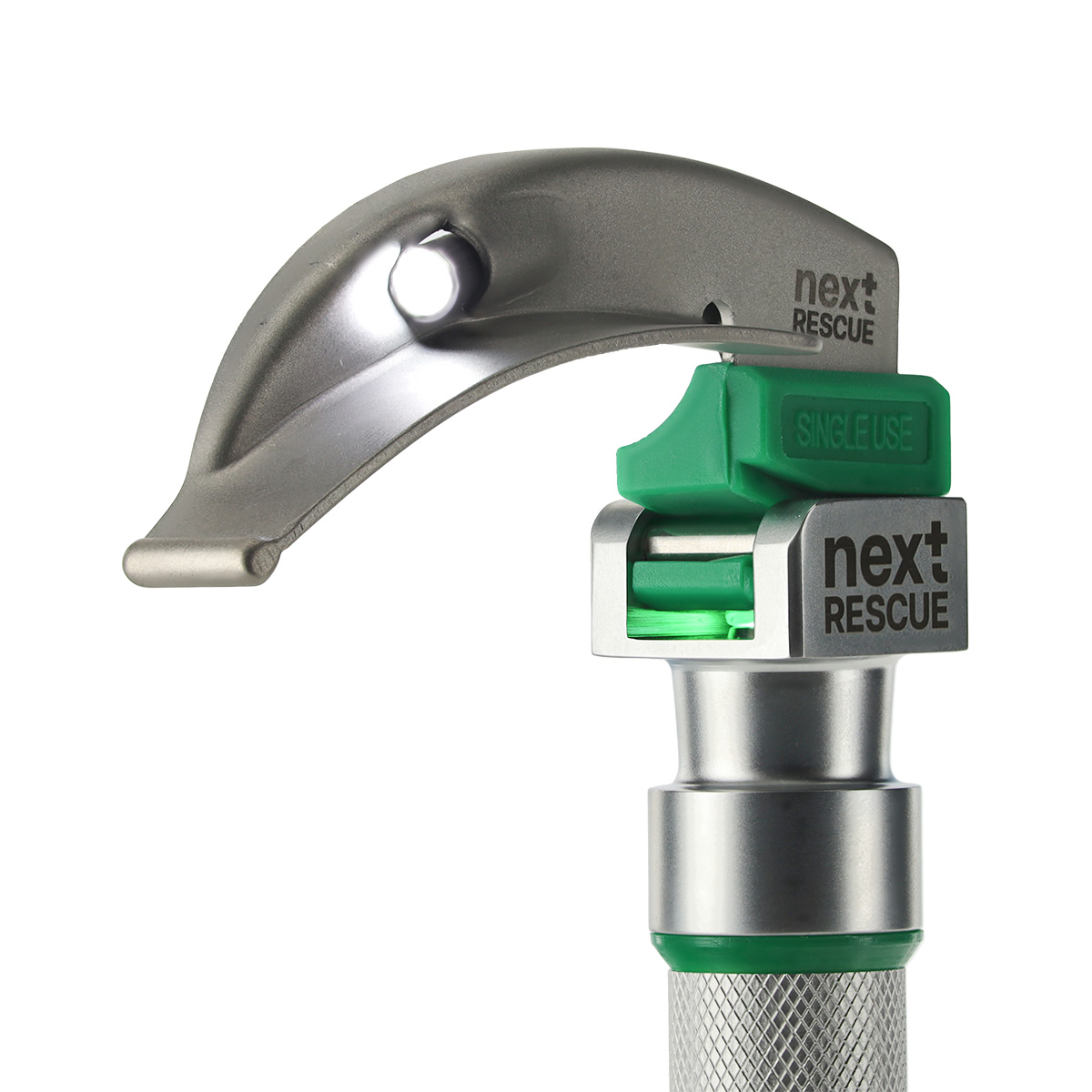 nextRESCUE® AirGlow Laryngoskop Spatel F.O. Semi Metall | Einweg | Macintosh | Größe 1
