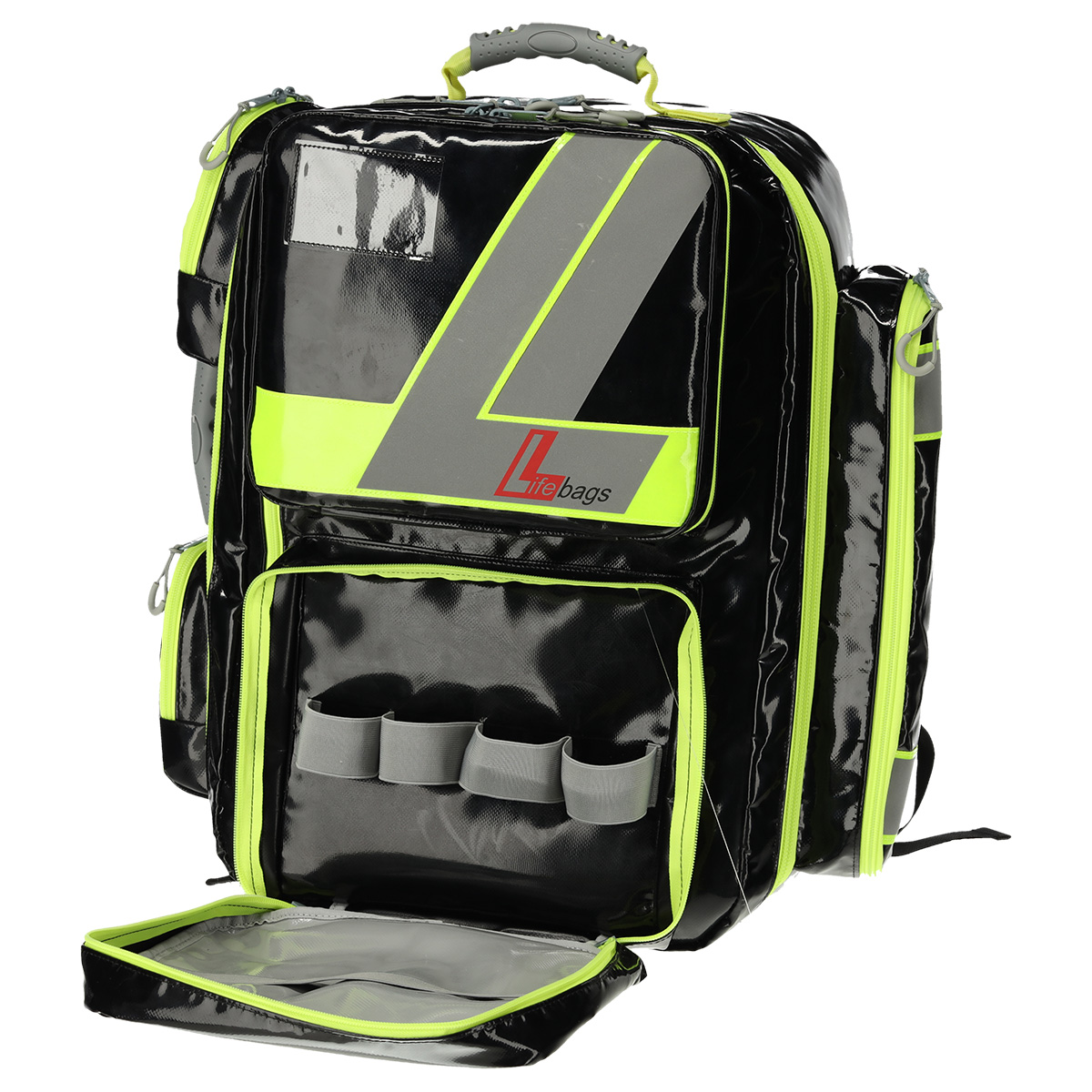 LifeBags® Notfallrucksack X-Large aus BagsTEX-Plane | Farbe: Schwarz