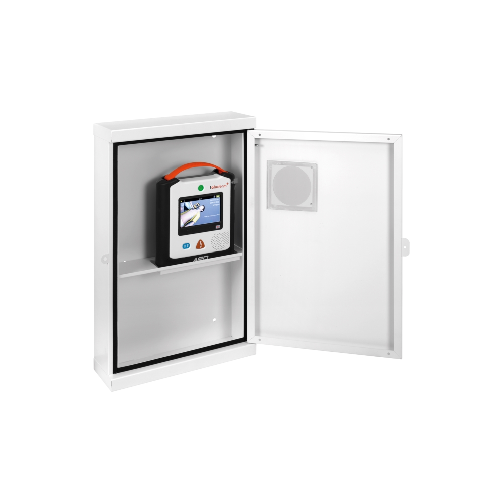 aluderm+® AED Wandschrank inkl. Alarmsicherung | Größe: L
