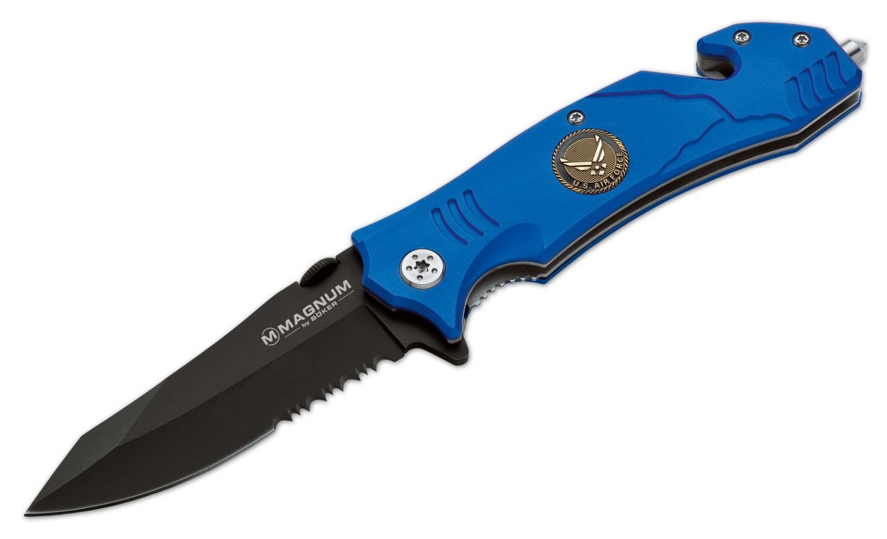 BÖKER Magnum Air Force Rescue - Rettungsmesser - Farbe: Schwarz / Blau
