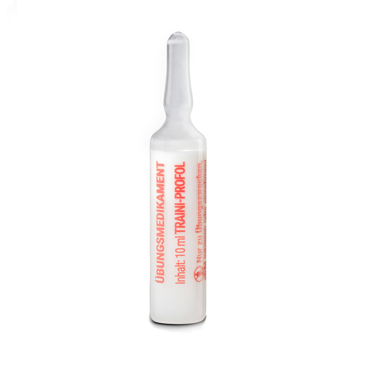 Übungsmedikamente® Brechampulle 10 ml TRAINI - PROFOL ( weiße Flüssigkeit ) | Packung á 100 Stück