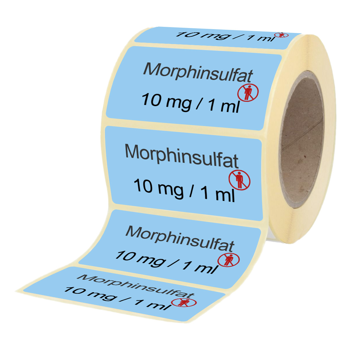 Übungsmedikamente® Morphinsulfat 10 mg / 1 ml - Etiketten für Brechampullen 100 Etiketten