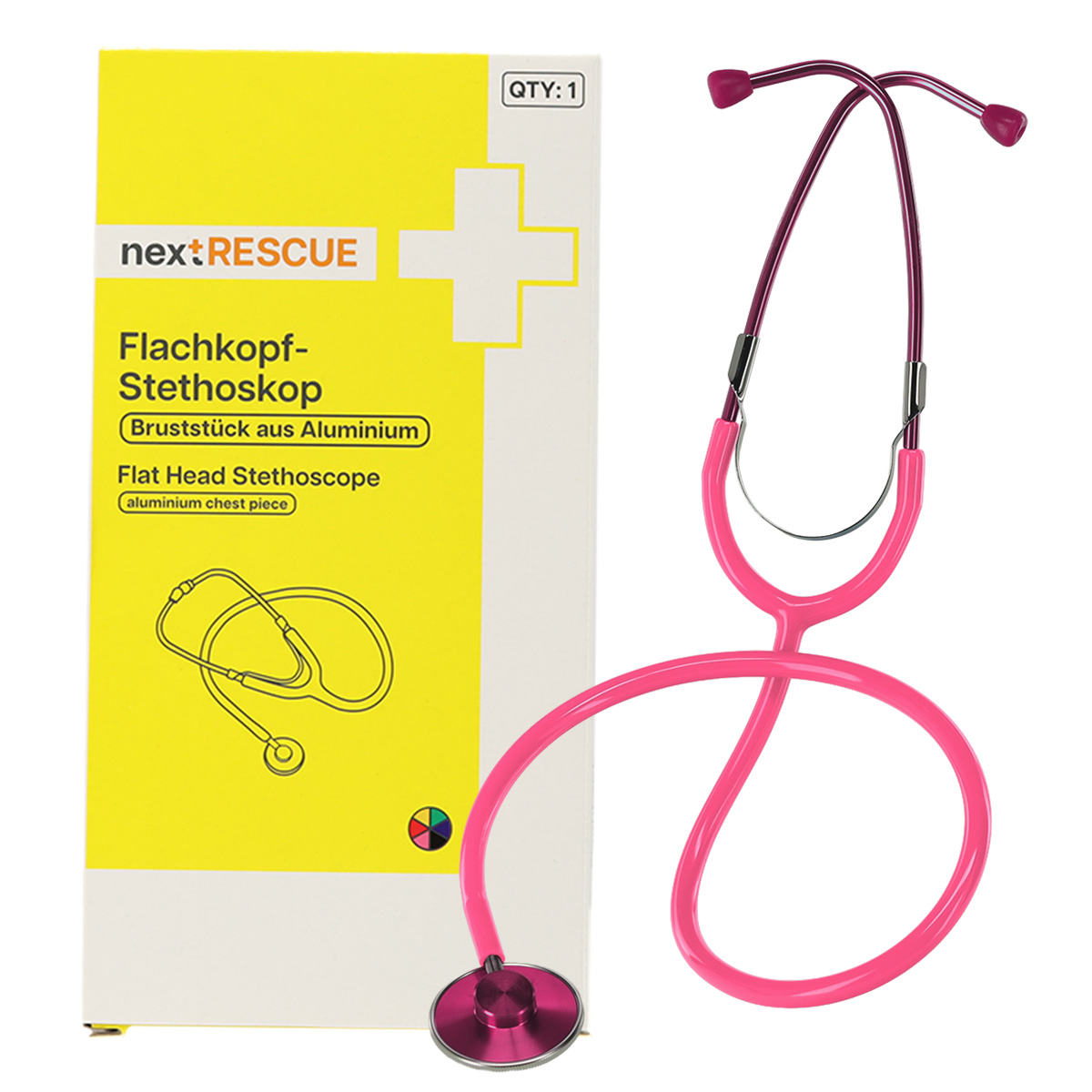 nextRESCUE® Standard Schwestern Stethoskop für Erwachsene | Farbe: Pink