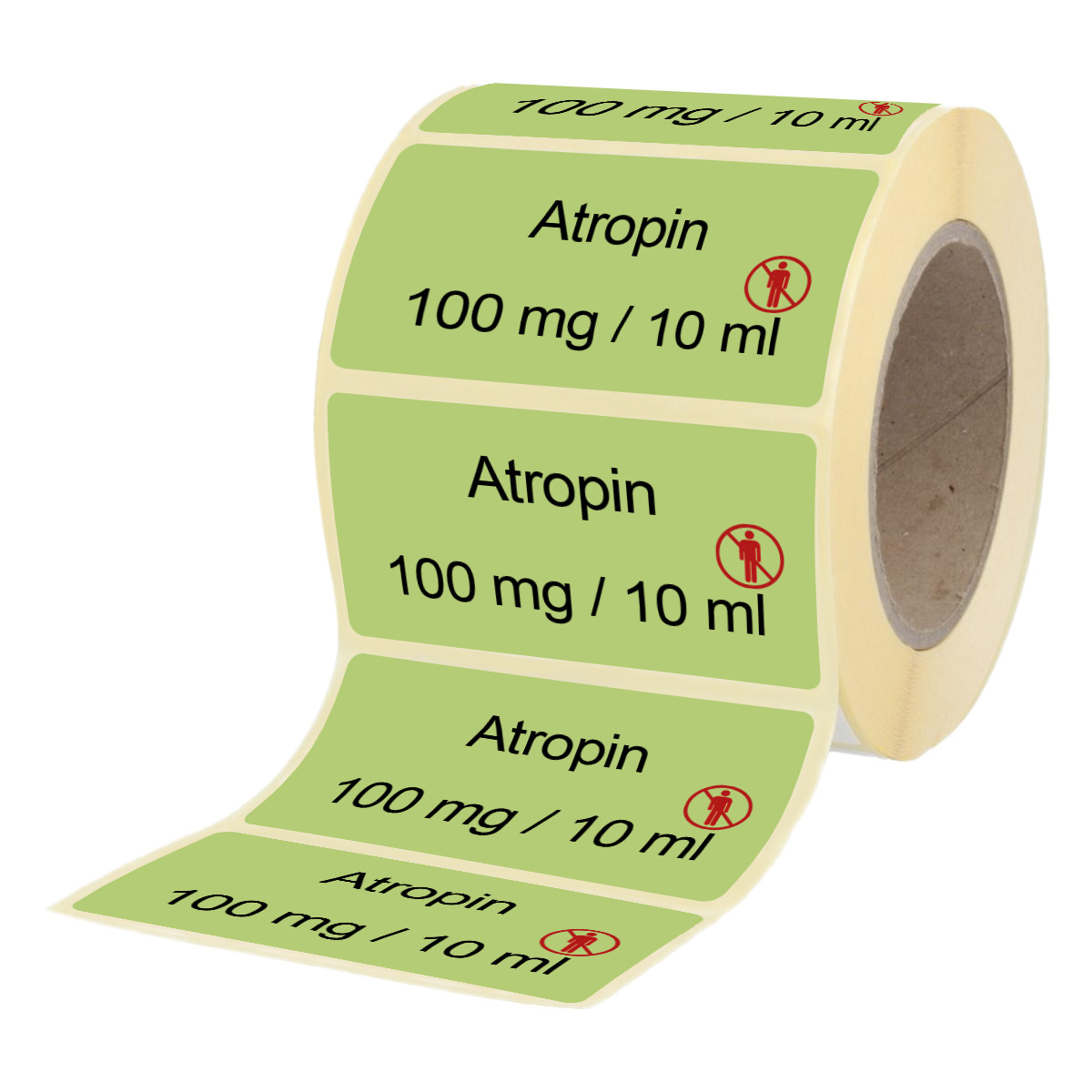 Übungsmedikamente® Atropin 100 mg / 10 ml - Etiketten für Brechampullen 100 Etiketten