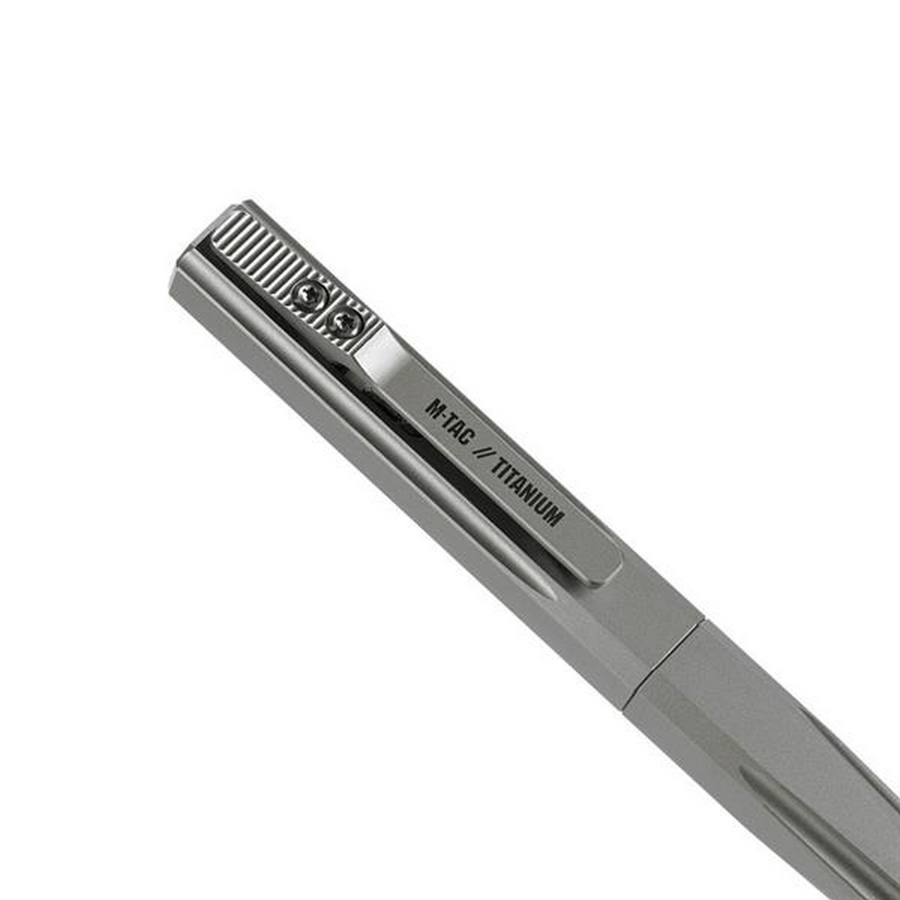 M-TAC® Tactical Pen / Titan Kugelschreiber mit Metallmine und Clip | Typ: 6 | Farbe: Silbergrau