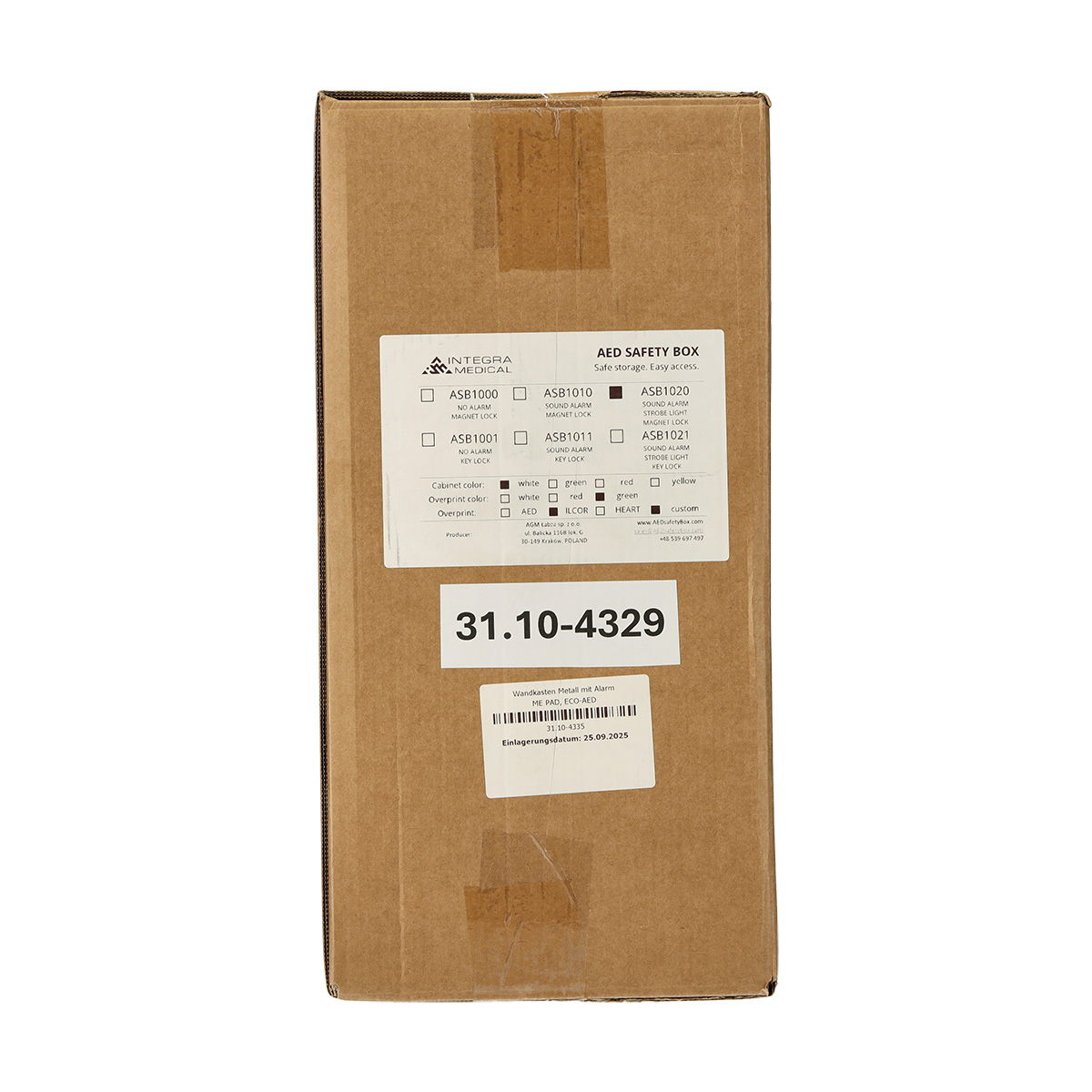 medical ECONET Wandkasten mit Alarm für AED ME PAD