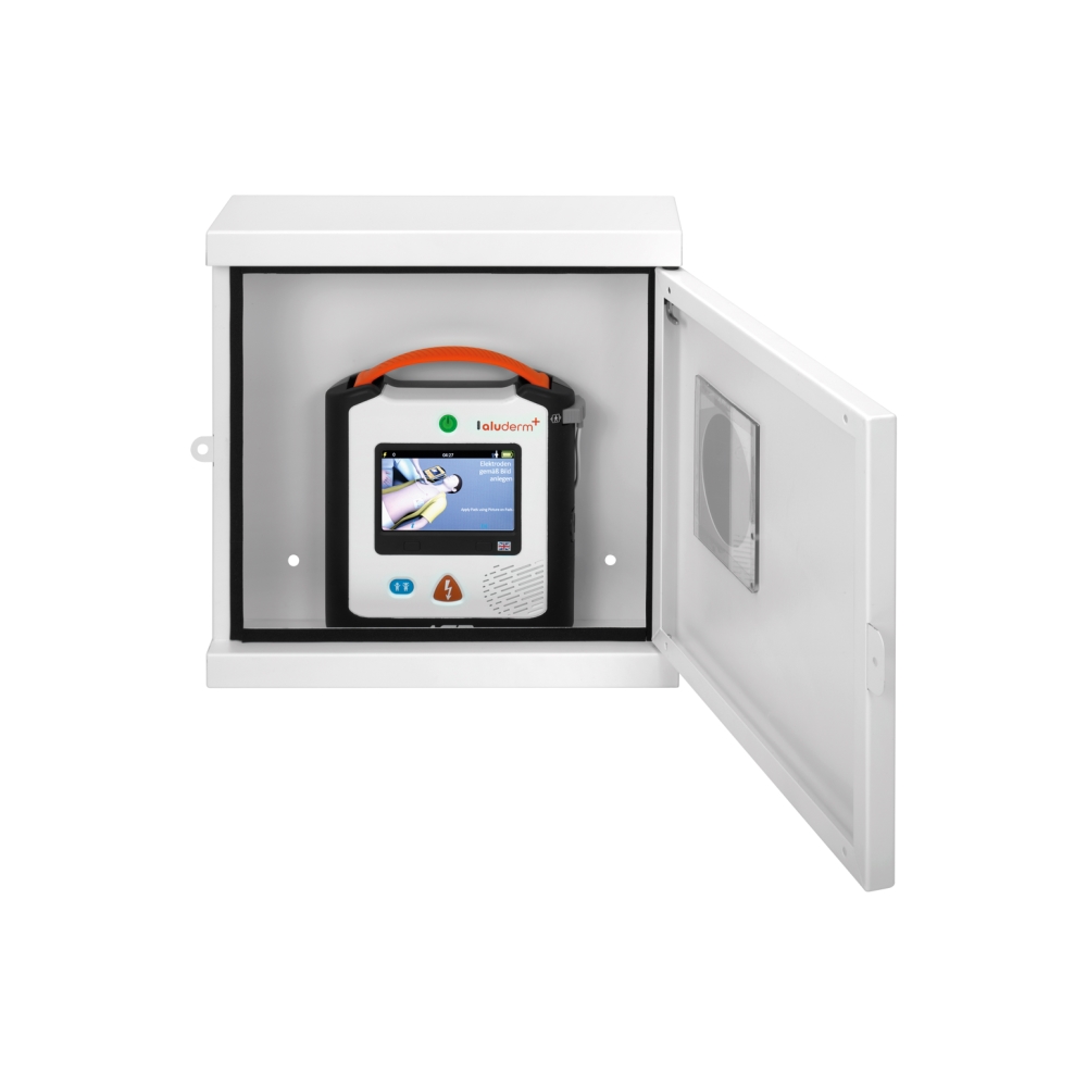aluderm+® AED Wandschrank inkl. Alarmsicherung | Größe: S