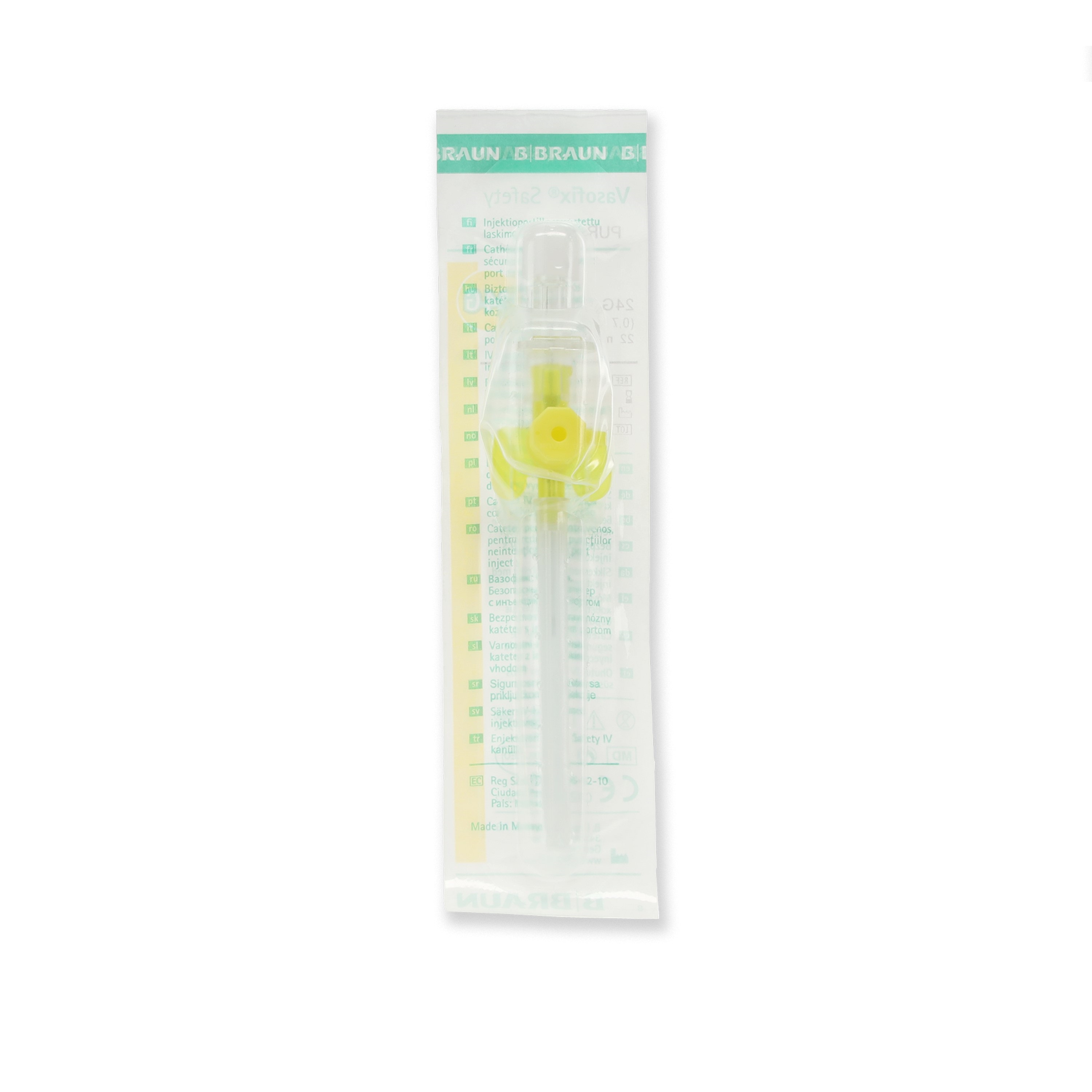 Vasofix Safety PUR Braunüle 0,7 x 19 mm G24 gelb. Nadelgröße: 0,7 x 19