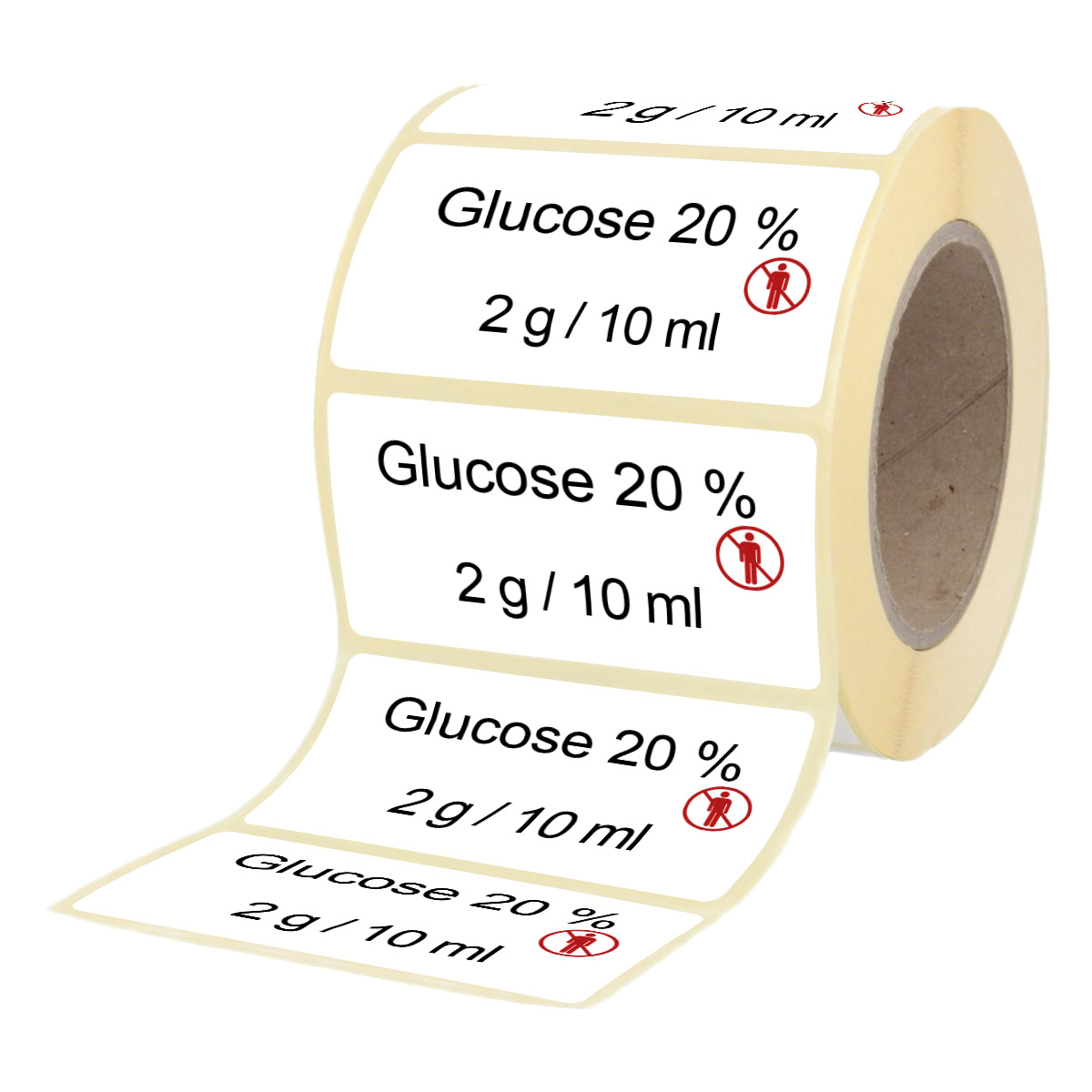 Übungsmedikamente® Glucose 20 % 2 g  / 10 ml - Etiketten für Brechampullen 100 Etiketten