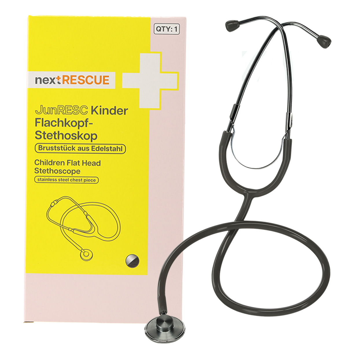 nextRESCUE® JunRESC Standard Schwestern Stethoskop für Kinder | Farbe: Grey