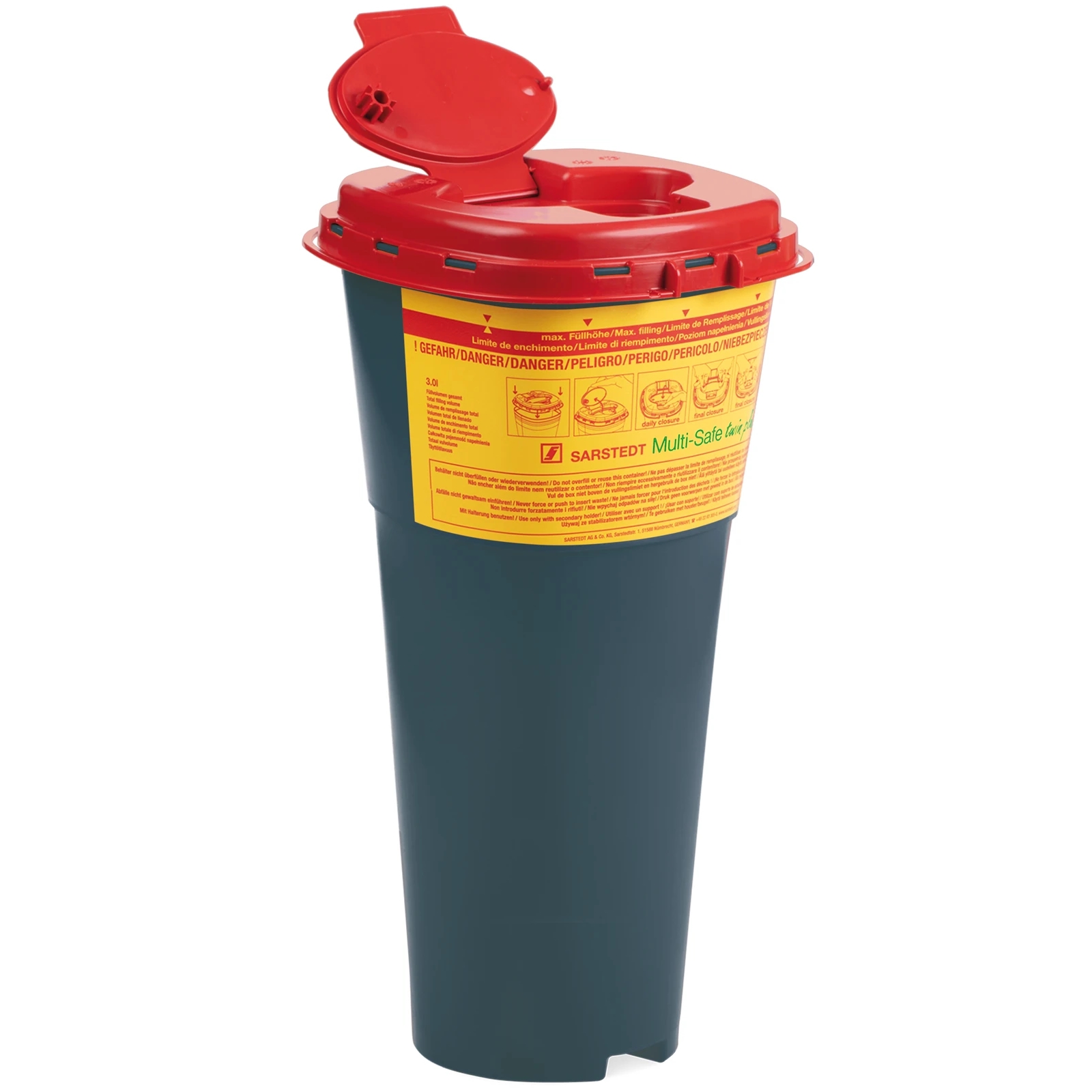Sarstedt Multi-Safe twin plus 5000 REC Kanülen-Entsorgungsbox / Abwurfbox | Volumen: 5,0 Liter