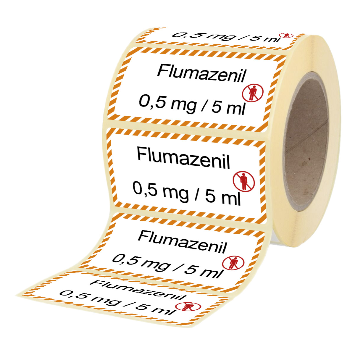 Übungsmedikamente® Flumazenil 0,5 mg / 5 ml - Etiketten für Brechampullen 100 Etiketten