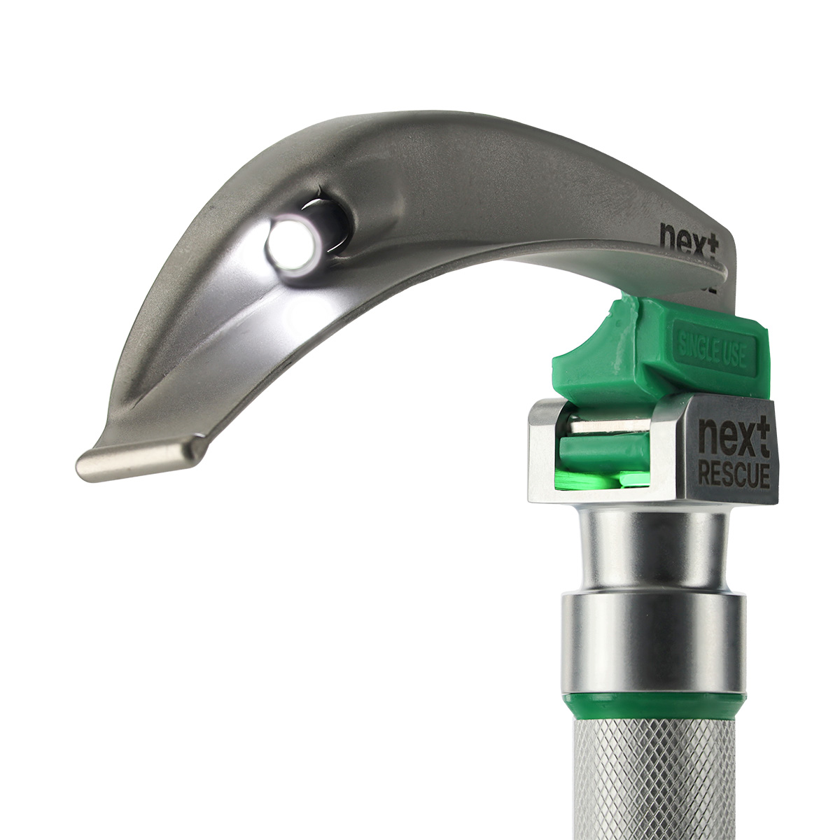 nextRESCUE® AirGlow Laryngoskop Spatel F.O. Semi Metall | Einweg | Macintosh | Größe 3