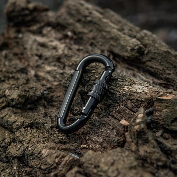 M-TAC® Trapezkarabiner aus legierter Stahl | 20,45 kN | Reißlast: 2000 kg | Farbe: Black