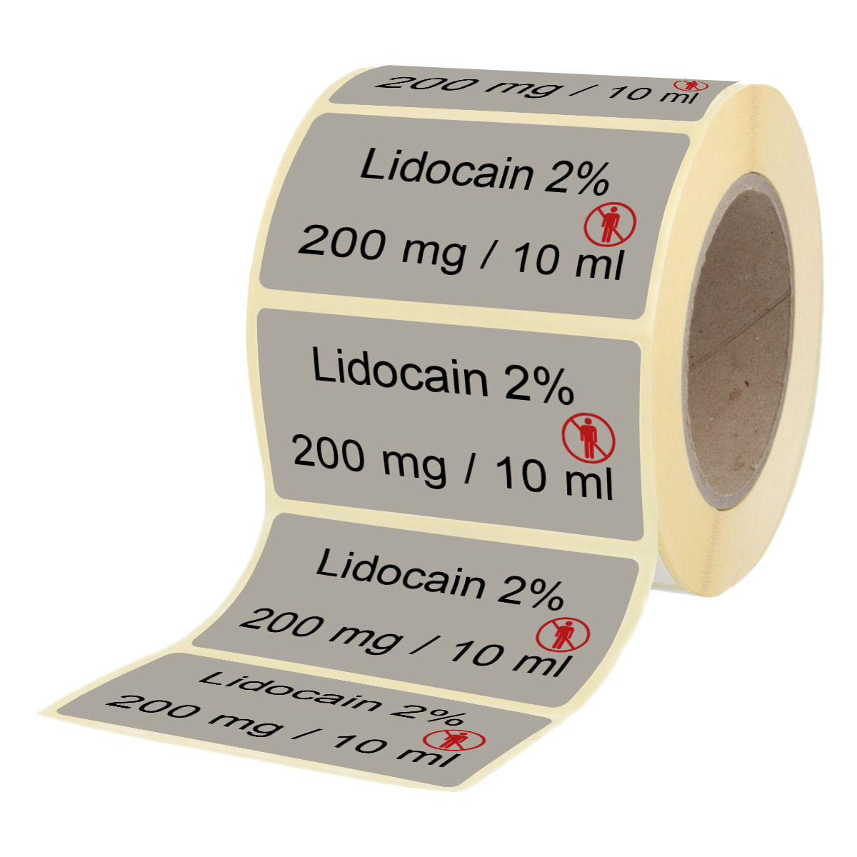 Übungsmedikamente® Lidocain 2% 200 mg / 10 ml - Etiketten für Brechampullen 100 Etiketten
