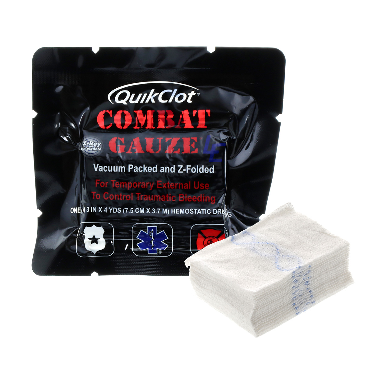 QuikClot® Combat Gauze™ LE Z-Folded Gauze Hämostyptikum | Größe: 7,6 cm x 3,65 m