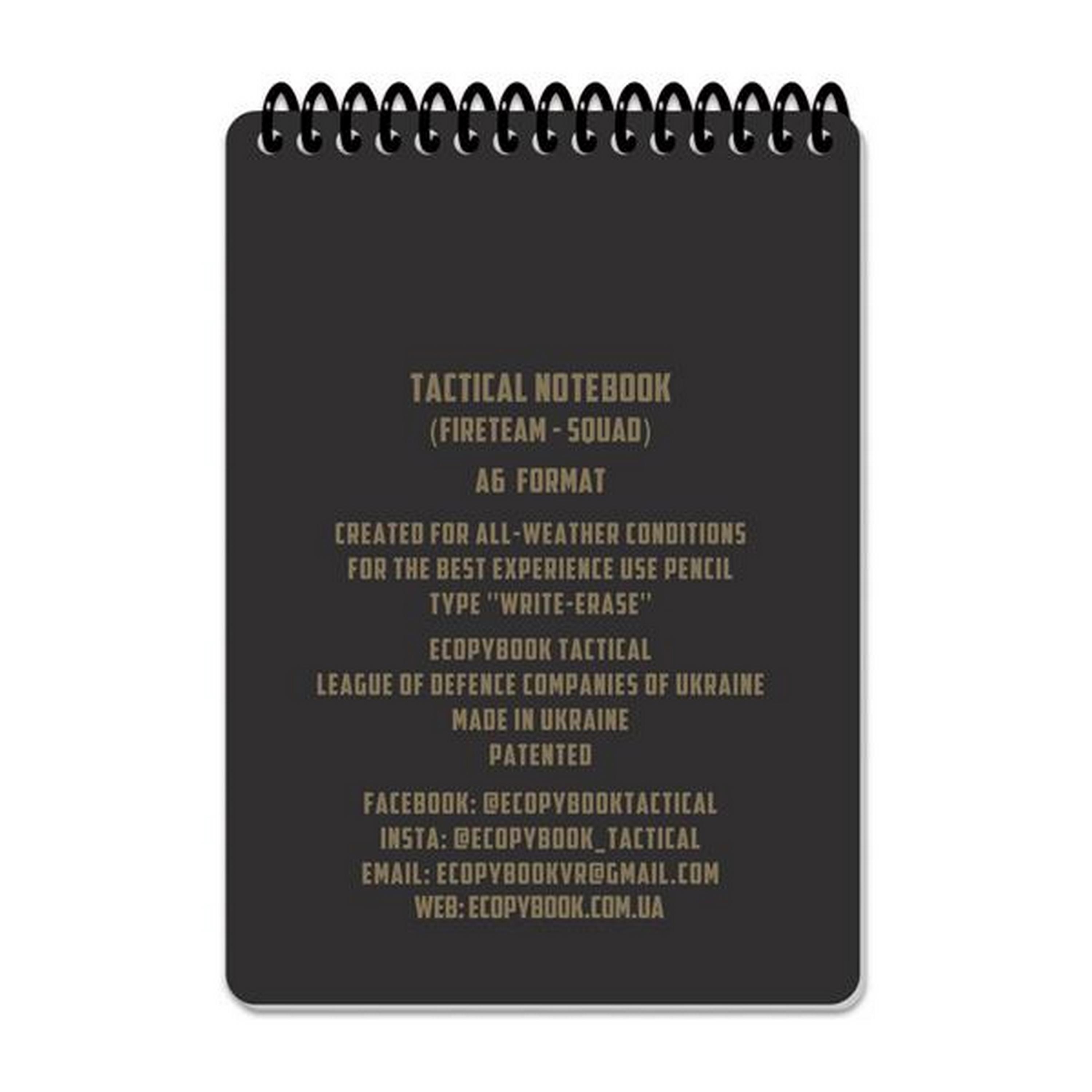 Ecopybook® Wasserdichtes Notizbuch / Tactical All Weather Notebook | Fireteam-Squad A6