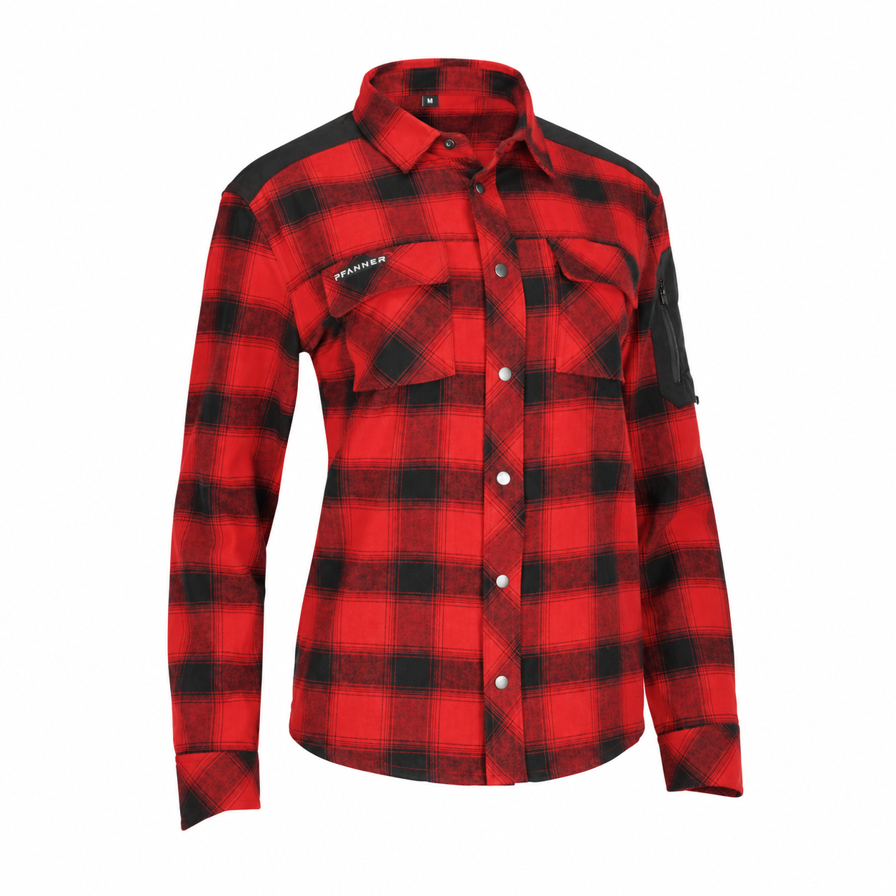 PFANNER® Damen Flanell Funktionshemd | Farbe: Rot-Schwarz kariert | Größe: L