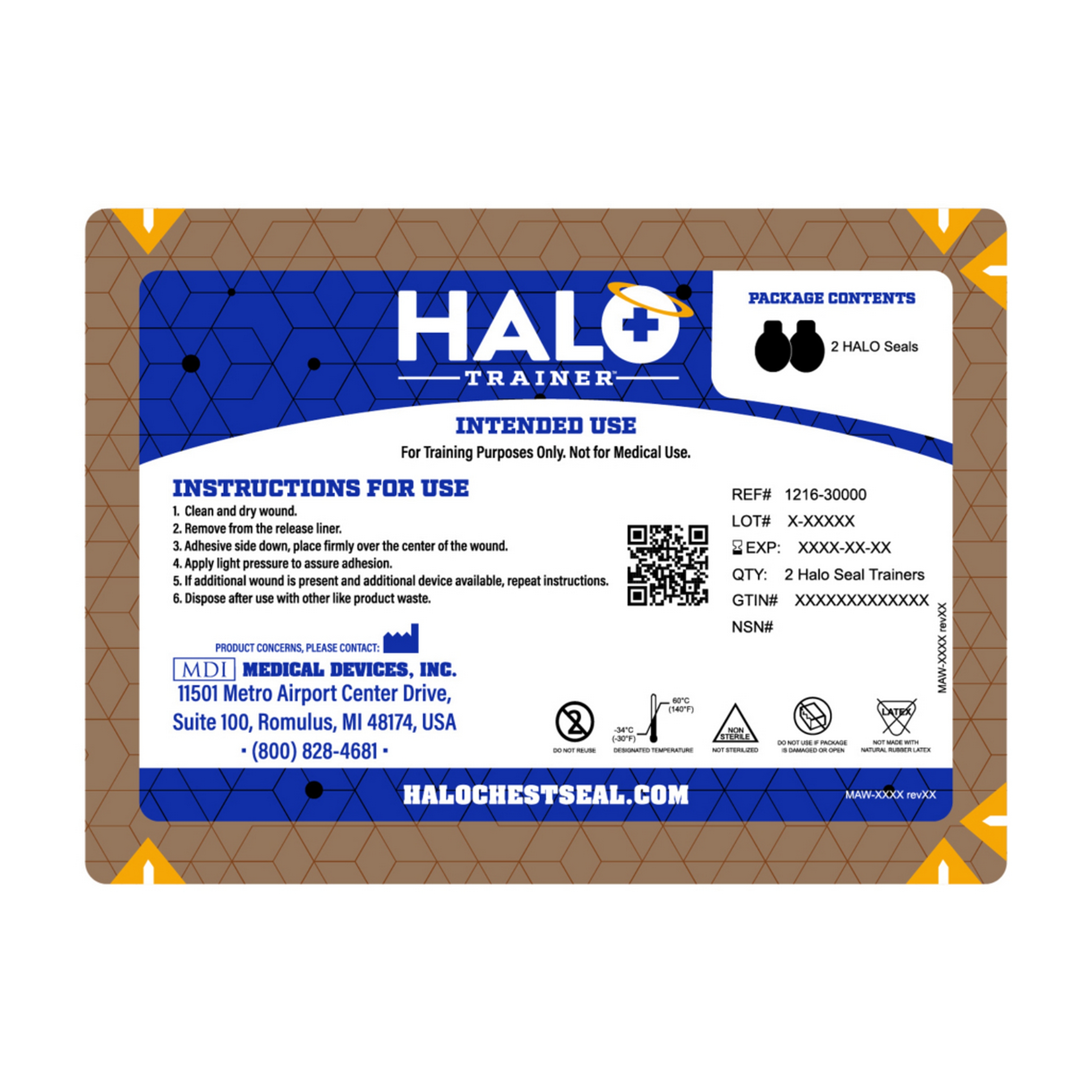 Medical Devices Inc. HALO™ Chest Seal Trainer IFAK | Packung á 2 Stück