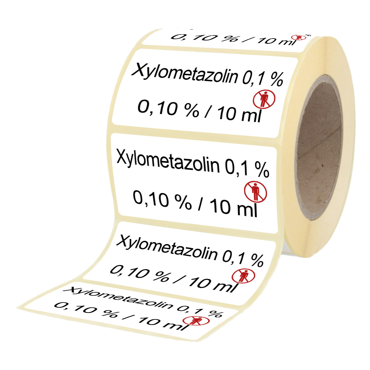 Übungsmedikamente® Xylometazolin 0,1 % / 10 ml - Etiketten für Brechampullen 100 Etiketten