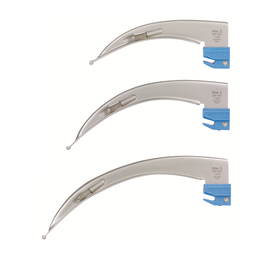 KaWe® Laryngoskop-Set Economy Warmlicht mit 3 MacIntosh Spatel | Erwachsene