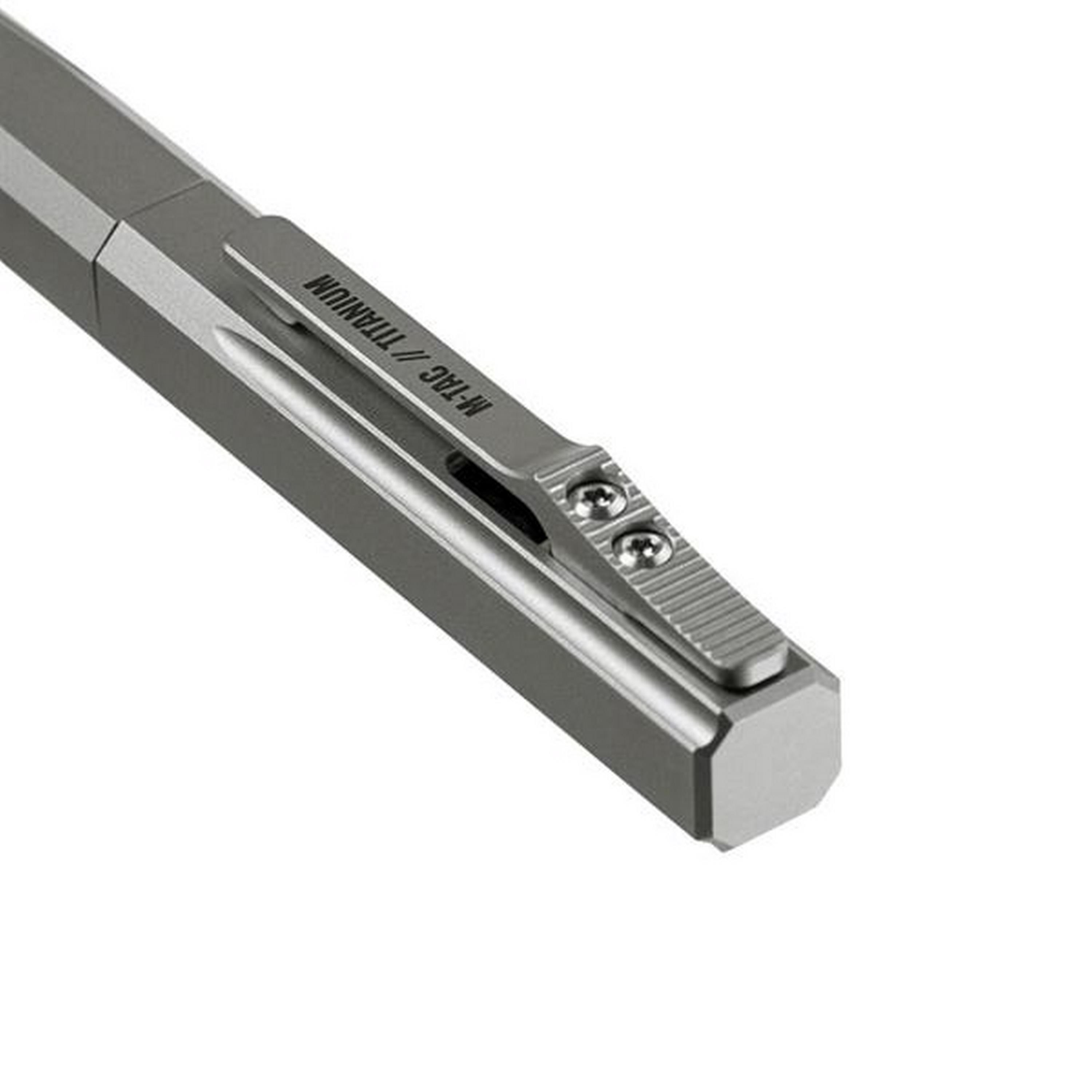 M-TAC® Tactical Pen / Titan Kugelschreiber mit Metallmine und Clip | Typ: 6 | Farbe: Silbergrau